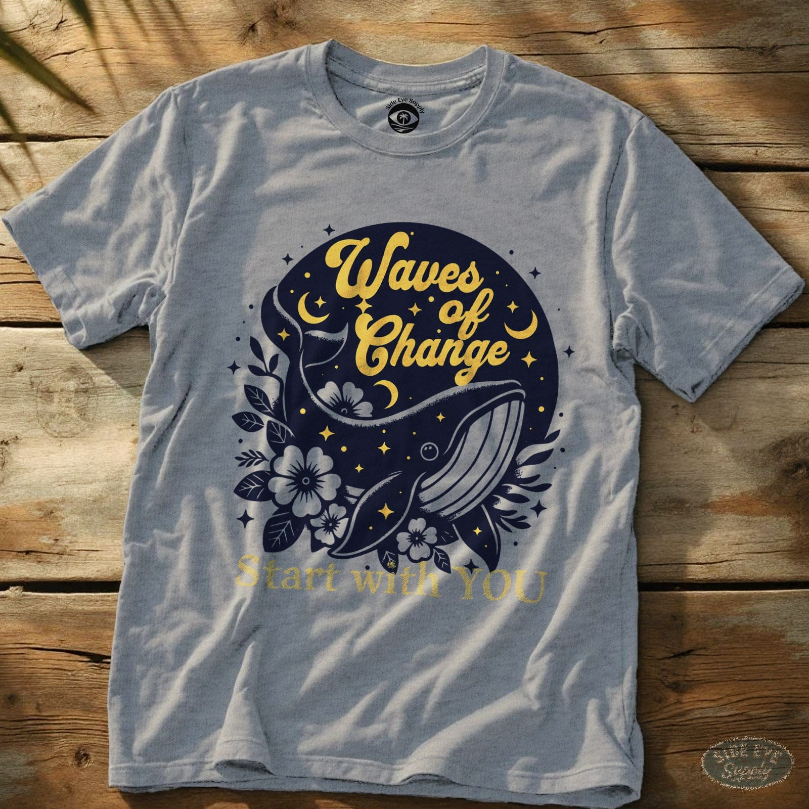 Waves of Change Tee Sport Grey / S - by Side Eye Supply - Surf Beach Life Apparel