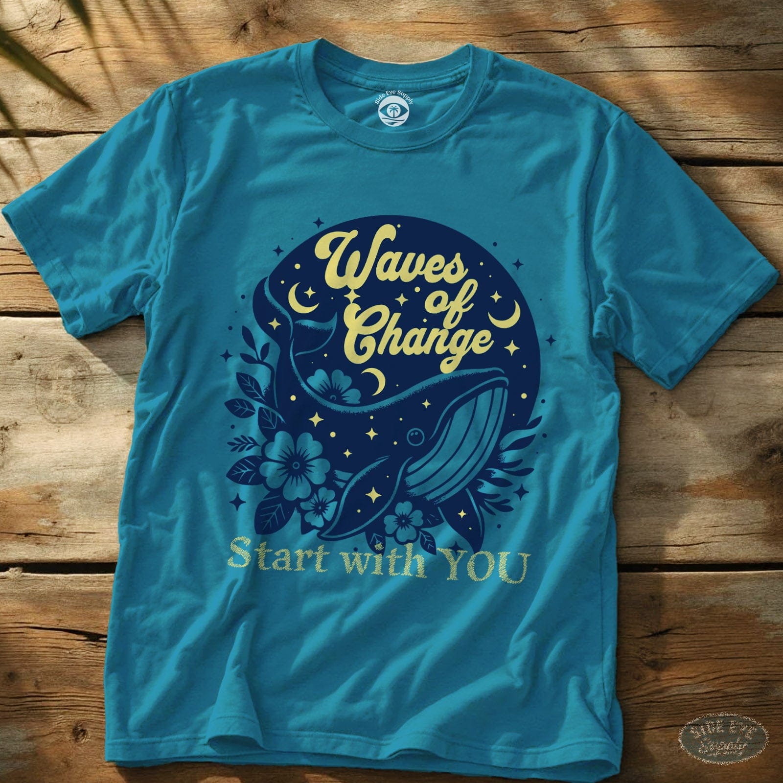 Waves of Change Tee Sapphire / S - by Side Eye Supply - Surf Beach Life Apparel
