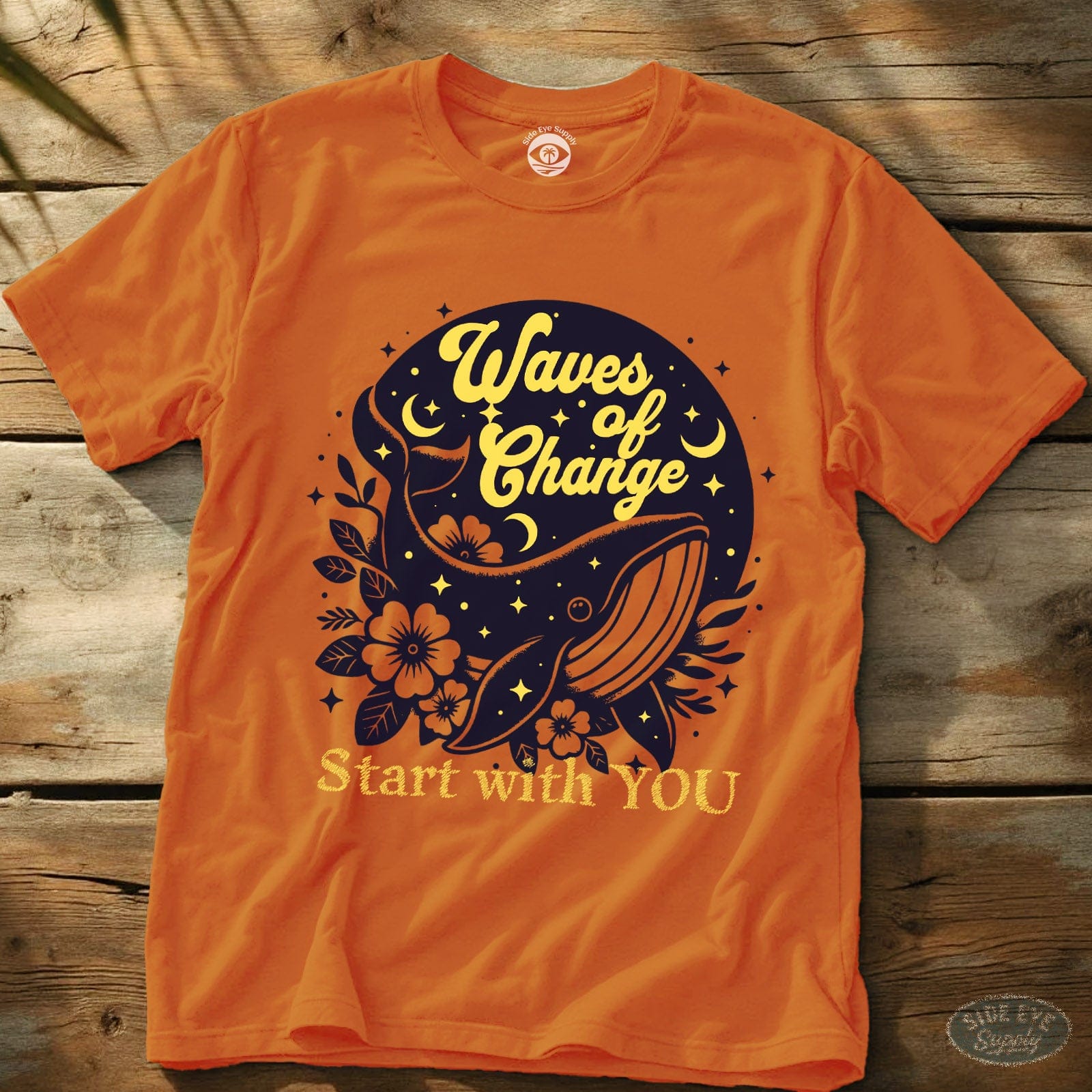 Waves of Change Tee Orange / S - by Side Eye Supply - Surf Beach Life Apparel