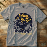 Waves of Change Tee Ice Grey / S - by Side Eye Supply - Surf Beach Life Apparel