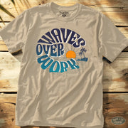 Waves Over Work Tee Sand / S - by Side Eye Supply - Surf Beach Life Apparel
