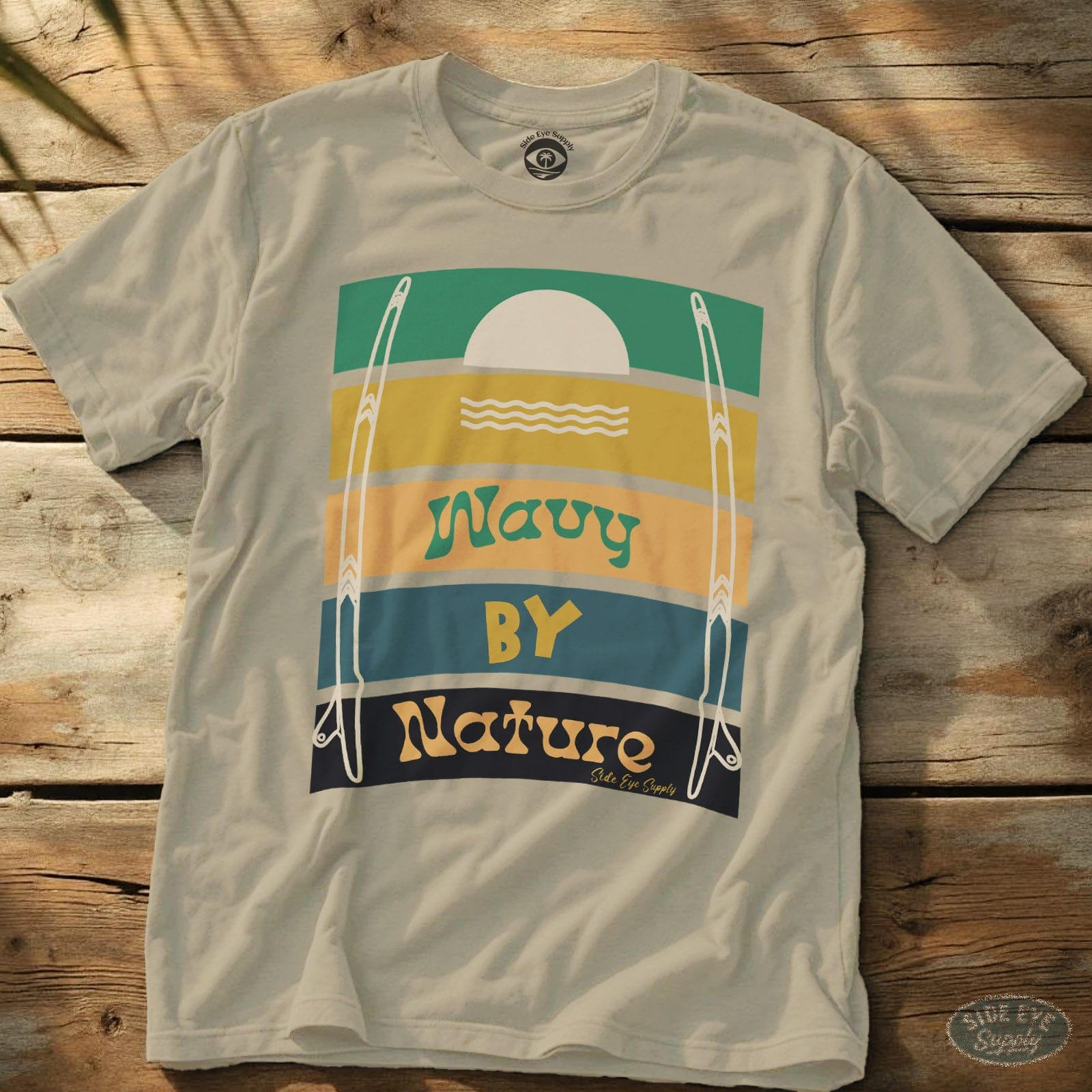 Wavy By Nature Tee Natural / S - by Side Eye Supply - Surf Beach Life Apparel