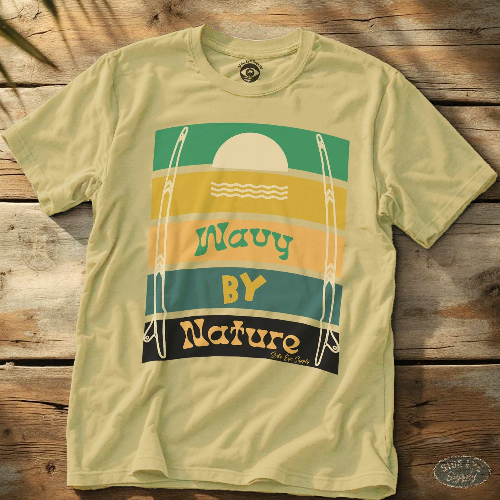 Wavy By Nature Tee Cornsilk / S - by Side Eye Supply - Surf Beach Life Apparel