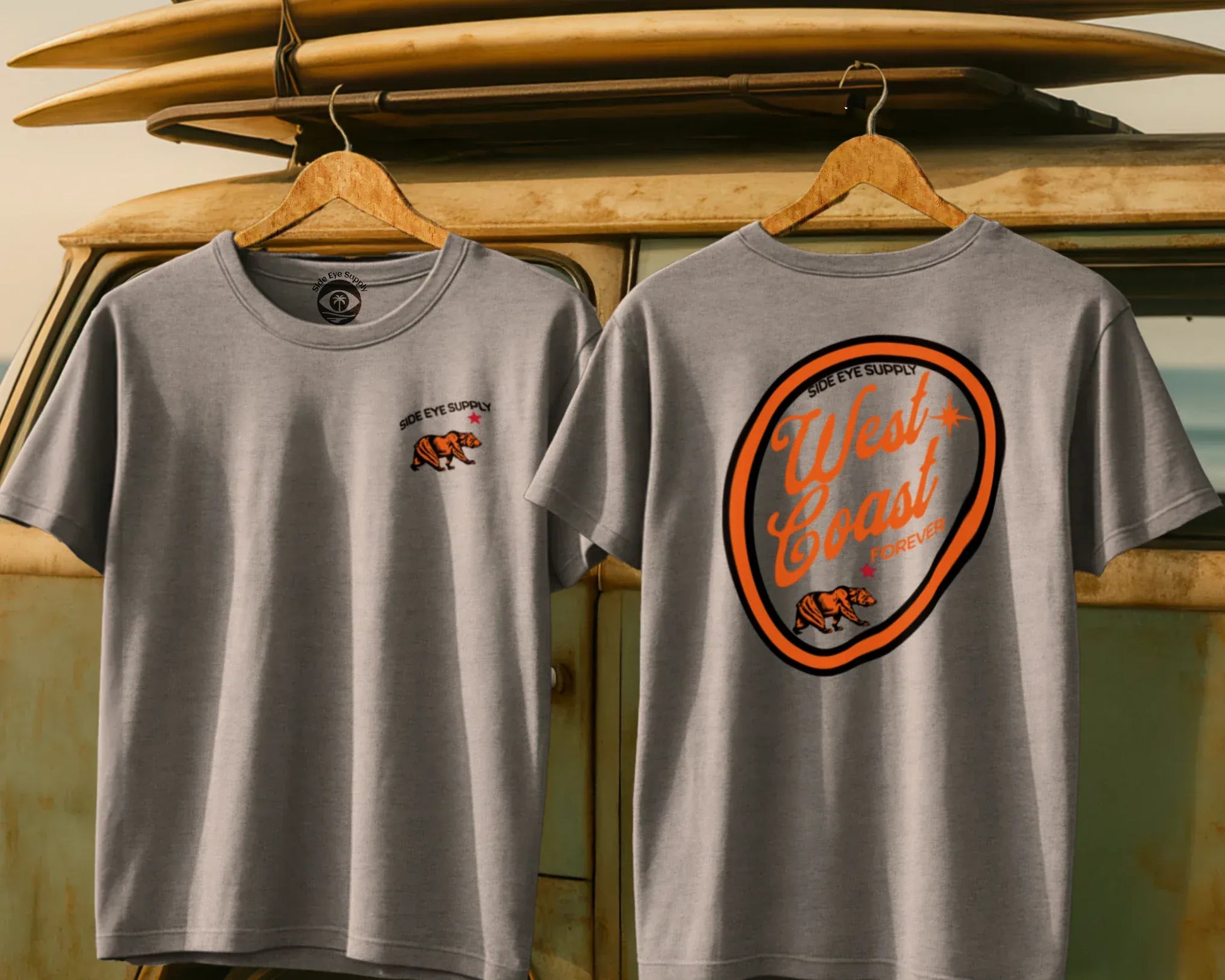 West Coast Forever Tee Sport Grey / S - by Side Eye Supply - Surf Beach Life Apparel