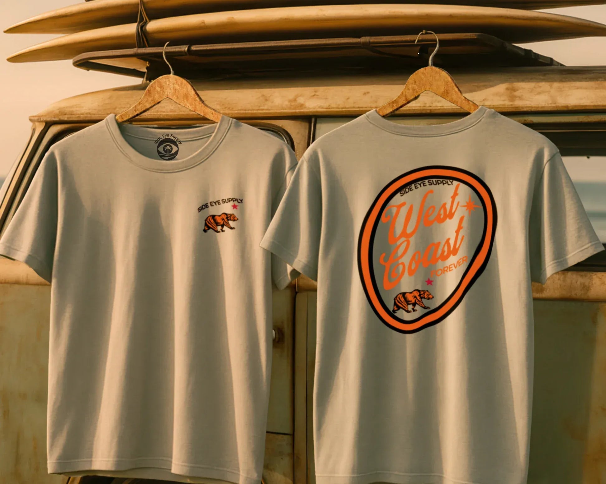 West Coast Forever Tee Sand / S - by Side Eye Supply - Surf Beach Life Apparel
