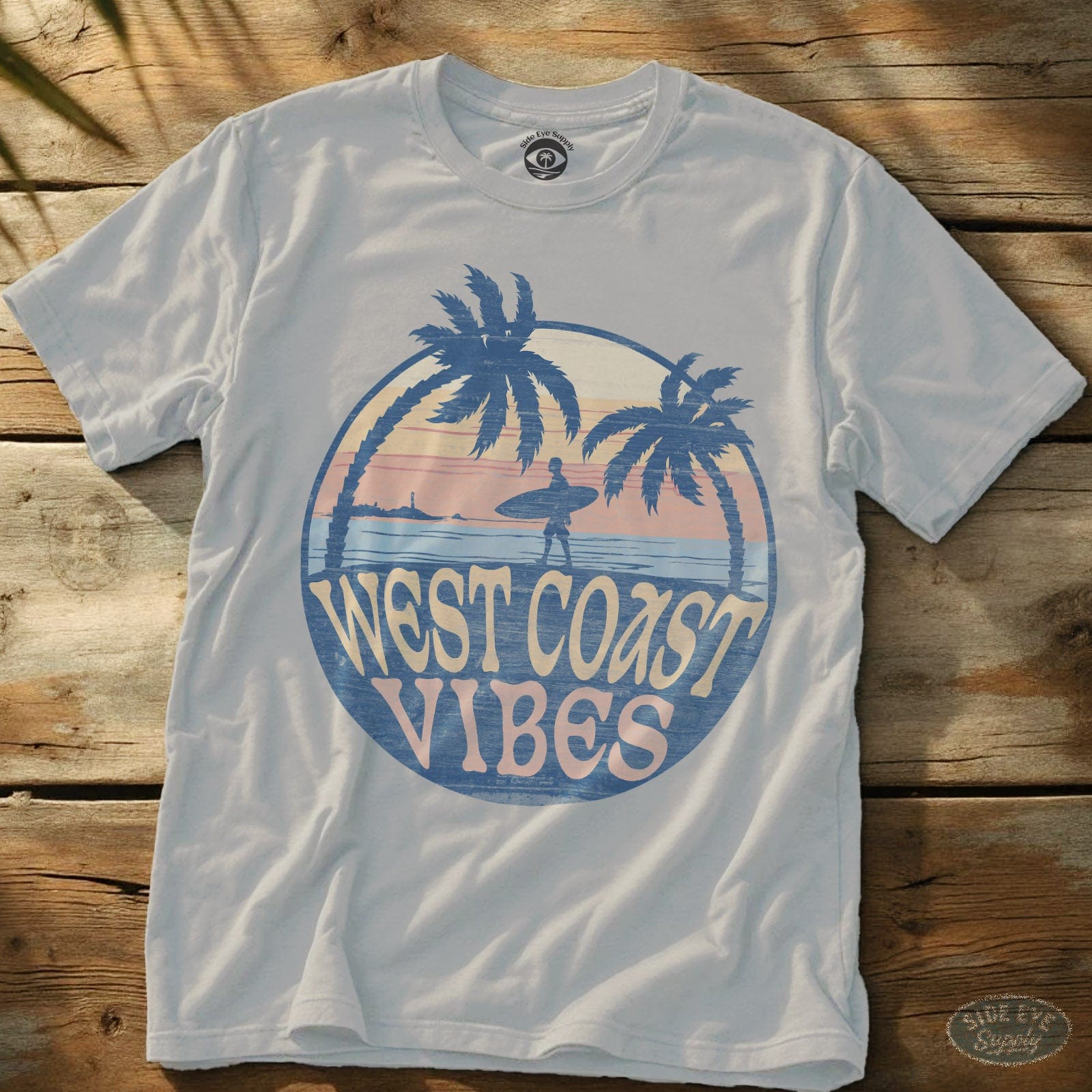 West Coast Vibes T-Shirt White / S - by Side Eye Supply - Surf Beach Life Apparel