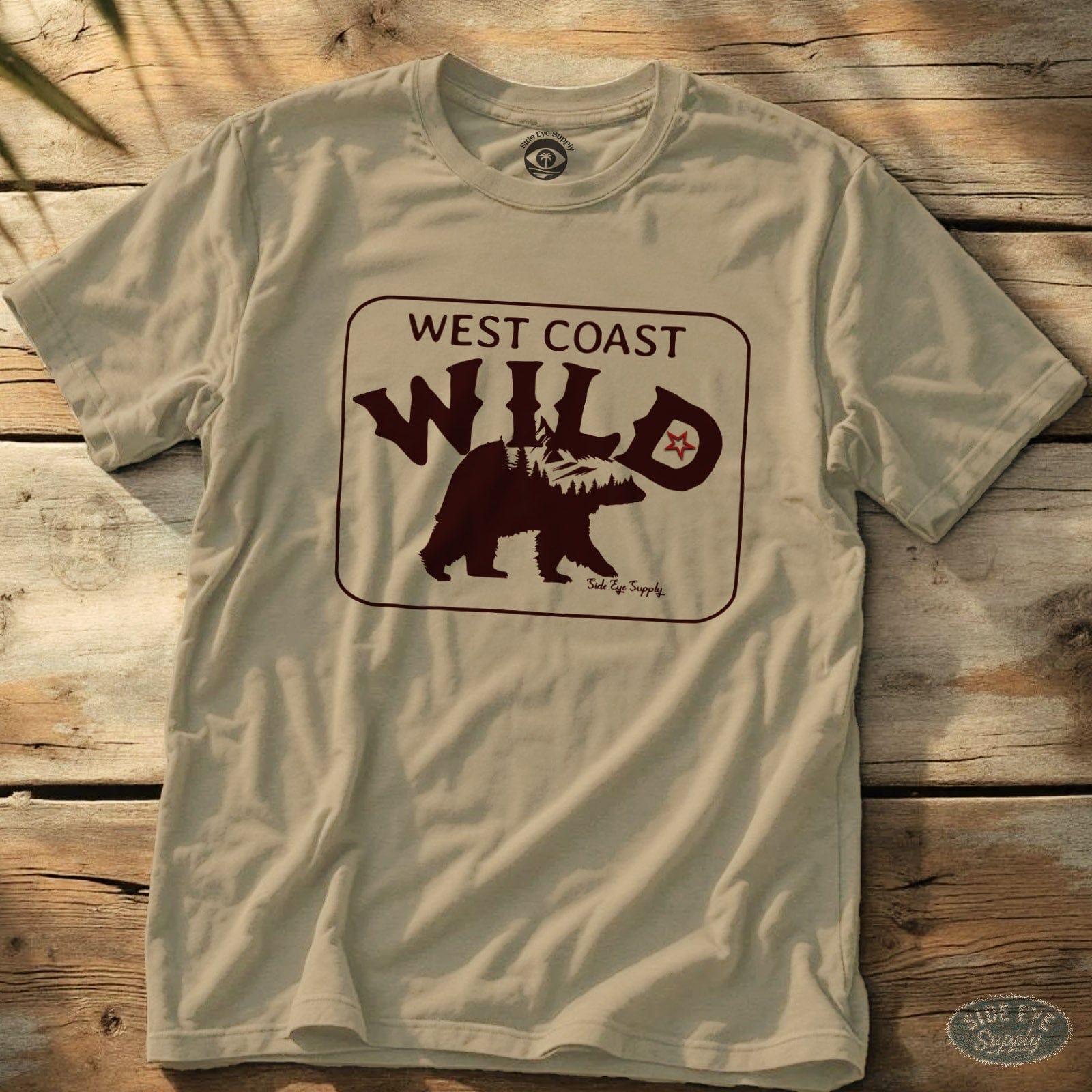 West Coast Wild Tee Sand / S - by Side Eye Supply - Surf Beach Life Apparel