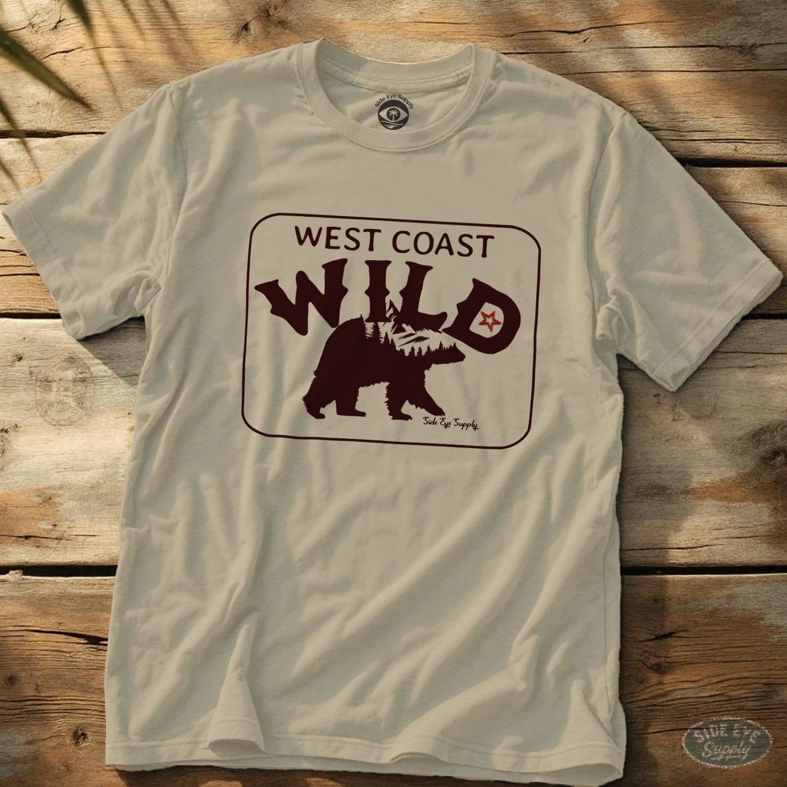 West Coast Wild Tee Natural / S - by Side Eye Supply - Surf Beach Life Apparel
