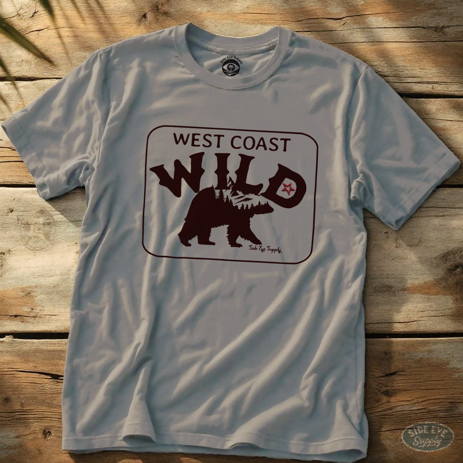 West Coast Wild Tee Ice Grey / S - by Side Eye Supply - Surf Beach Life Apparel