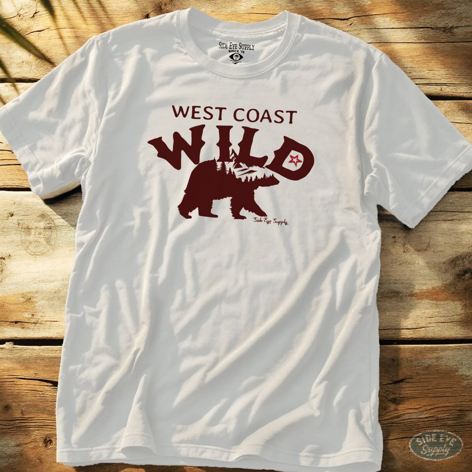 West Coast Wild Tee White / S - by Side Eye Supply - Surf Beach Life Apparel