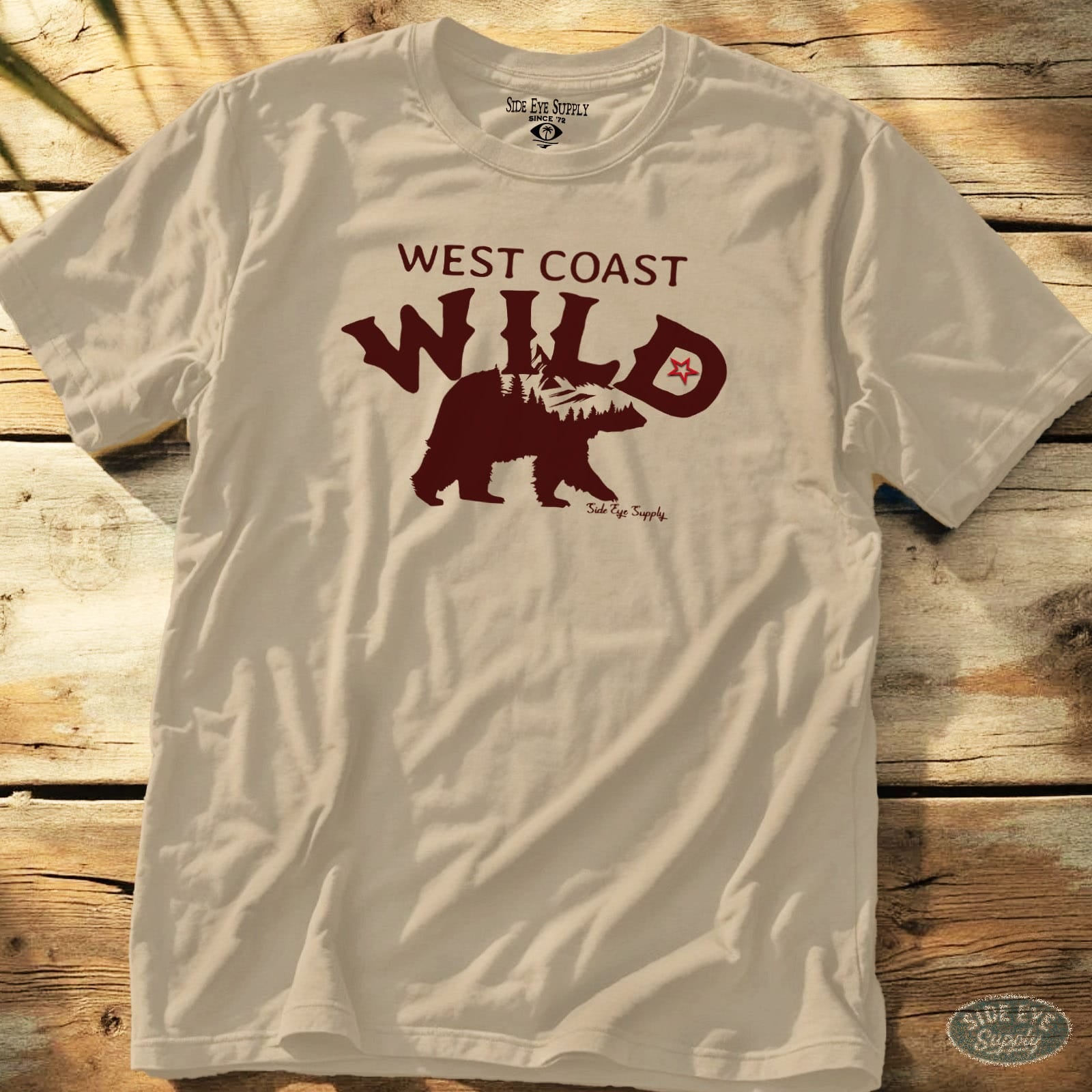 West Coast Wild Tee Sand / S - by Side Eye Supply - Surf Beach Life Apparel
