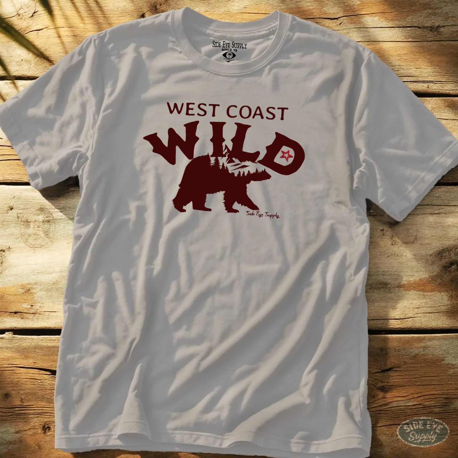 West Coast Wild Tee Ice Grey / S - by Side Eye Supply - Surf Beach Life Apparel