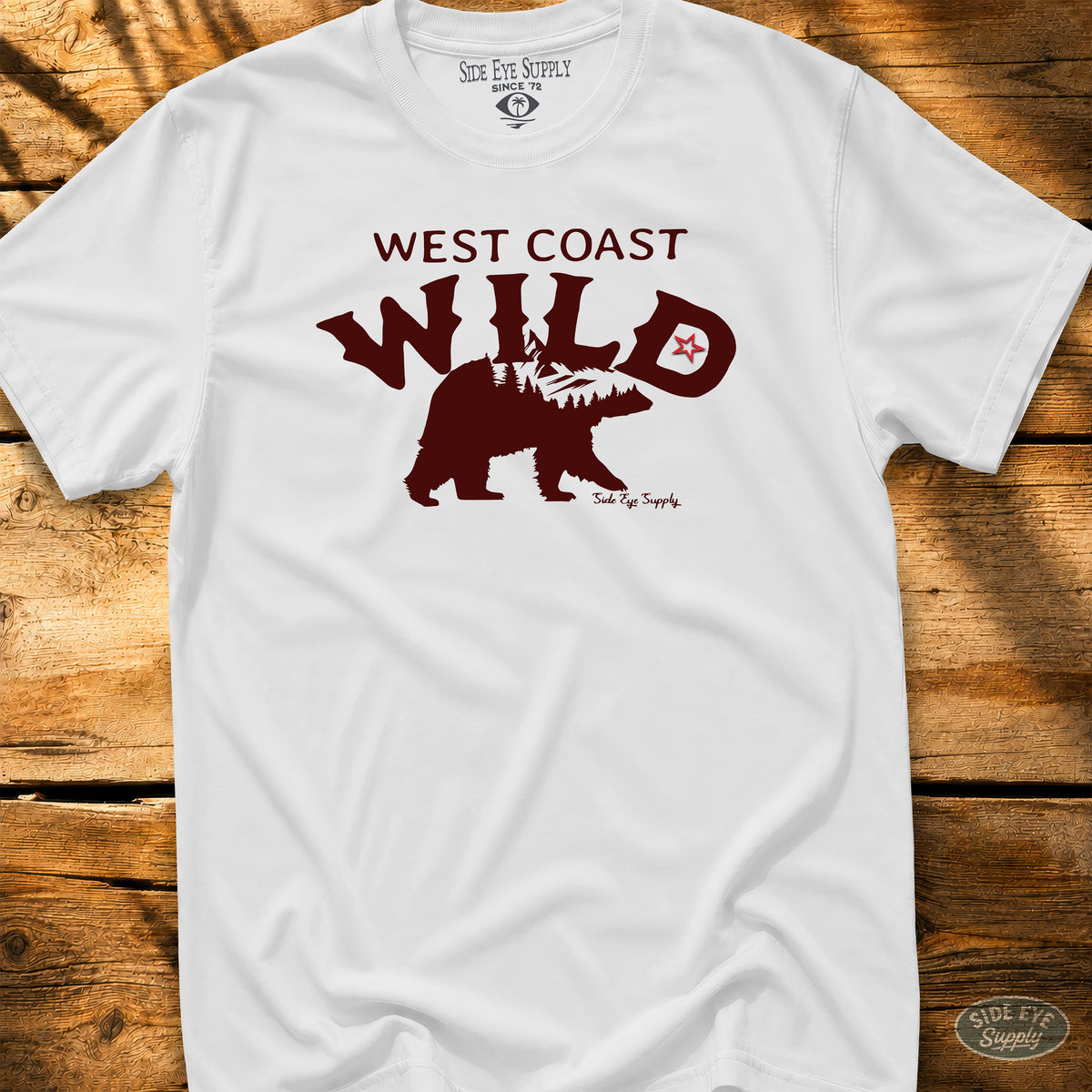 West Coast Wild Tee White / S - by Side Eye Supply - Surf Beach Life Apparel