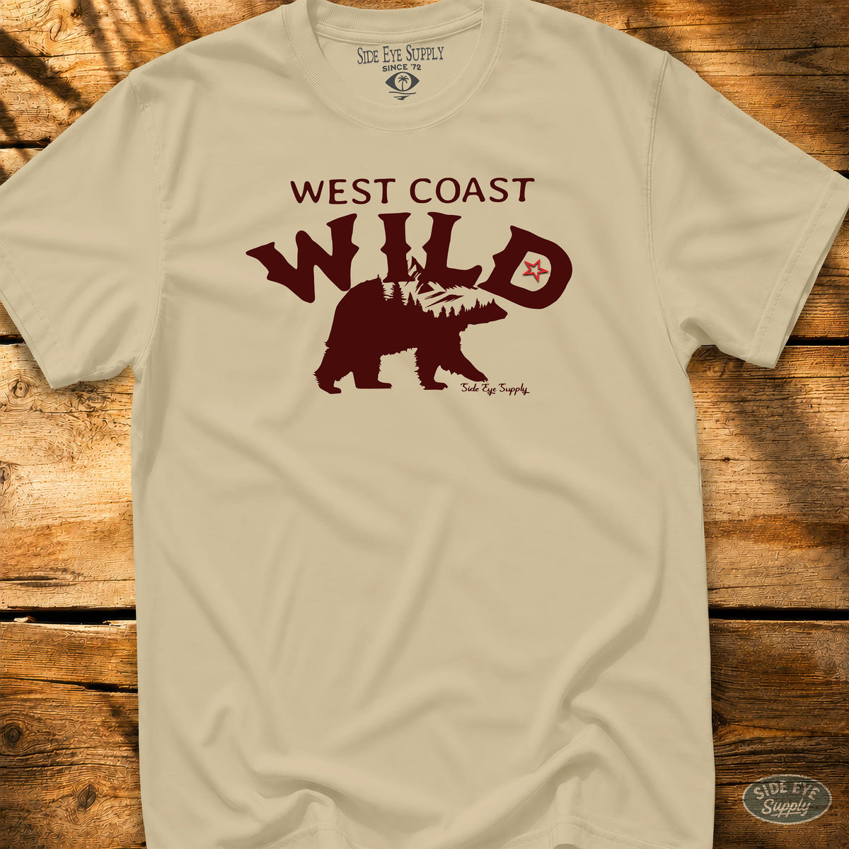 West Coast Wild Tee Sand / S - by Side Eye Supply - Surf Beach Life Apparel