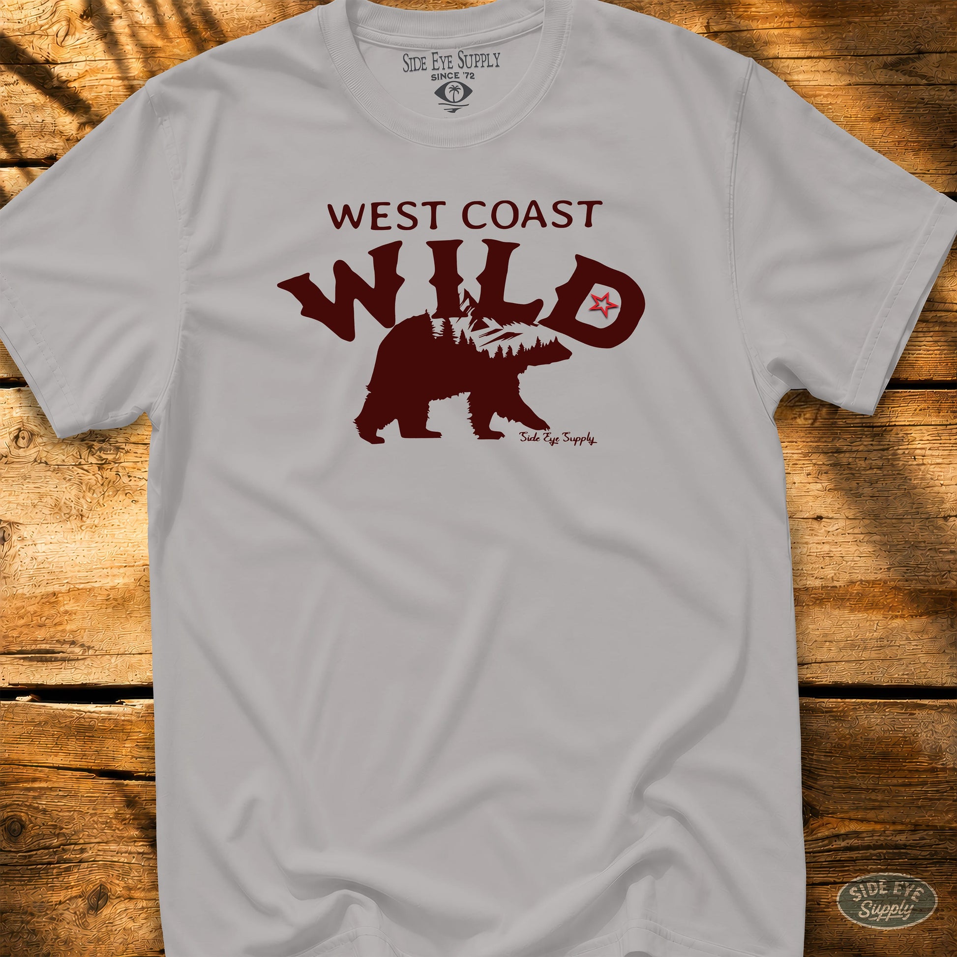 West Coast Wild Tee Ice Grey / S - by Side Eye Supply - Surf Beach Life Apparel
