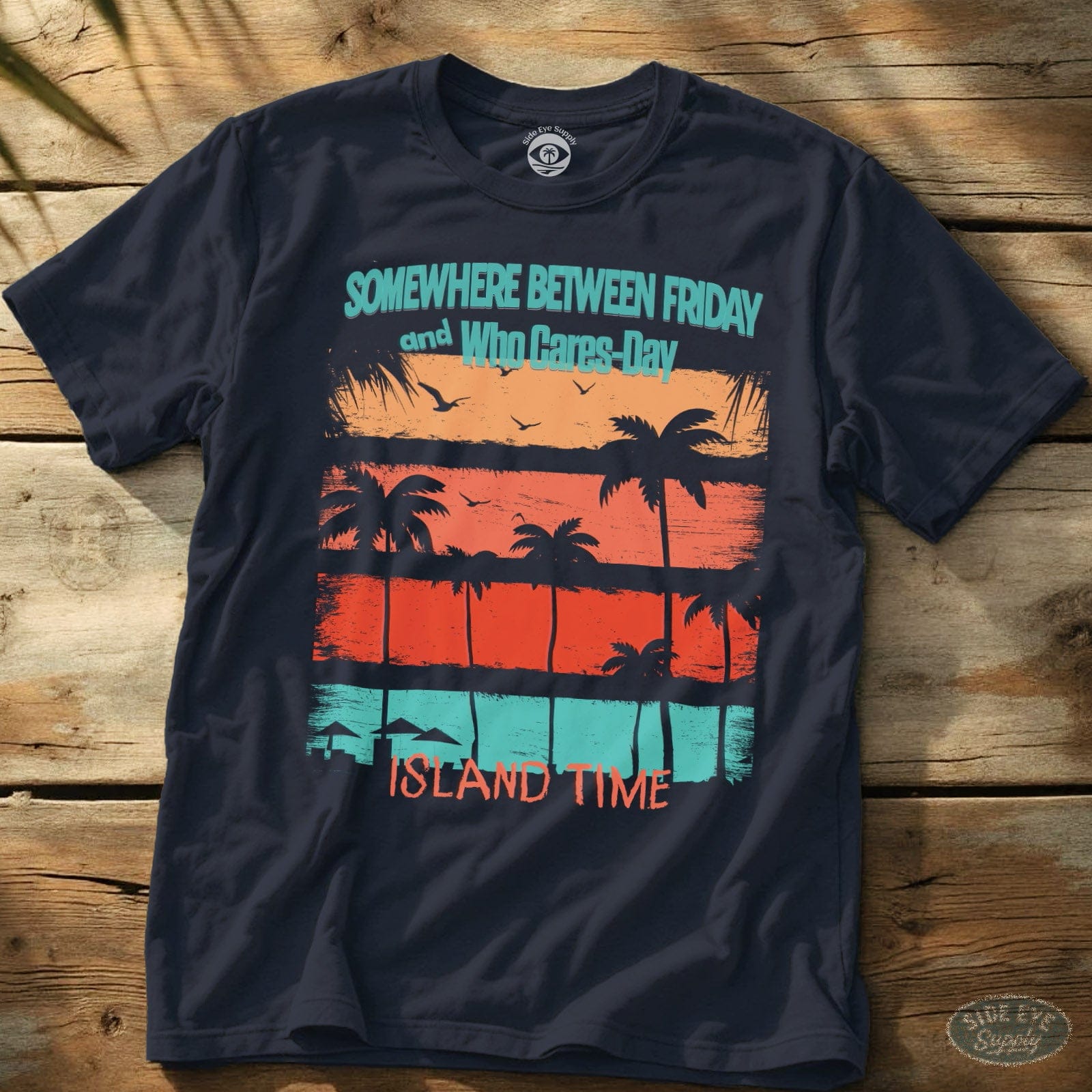 Who Cares-Day Tee Navy / S - by Side Eye Supply - Surf Beach Life Apparel