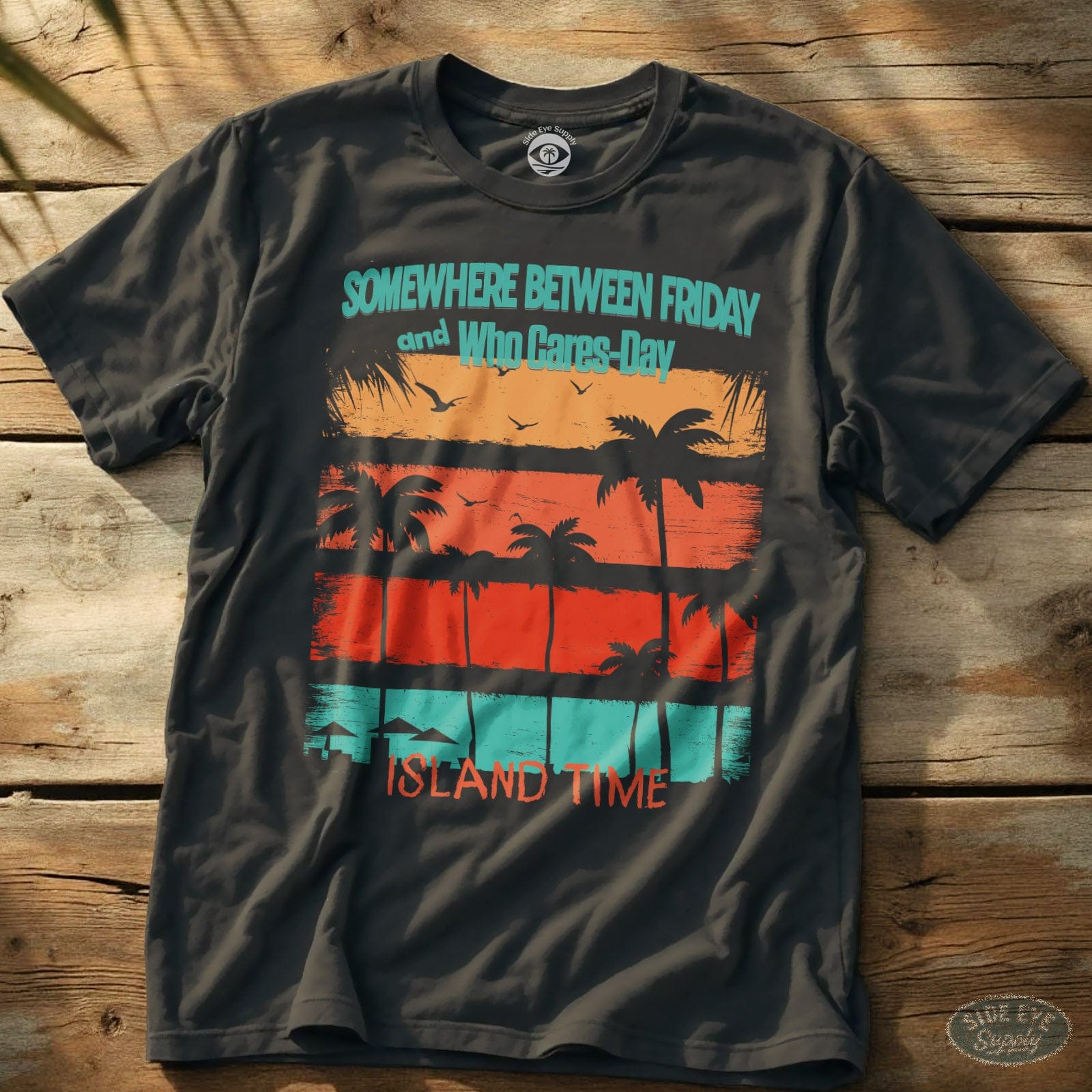 Who Cares-Day Tee Charcoal / S - by Side Eye Supply - Surf Beach Life Apparel