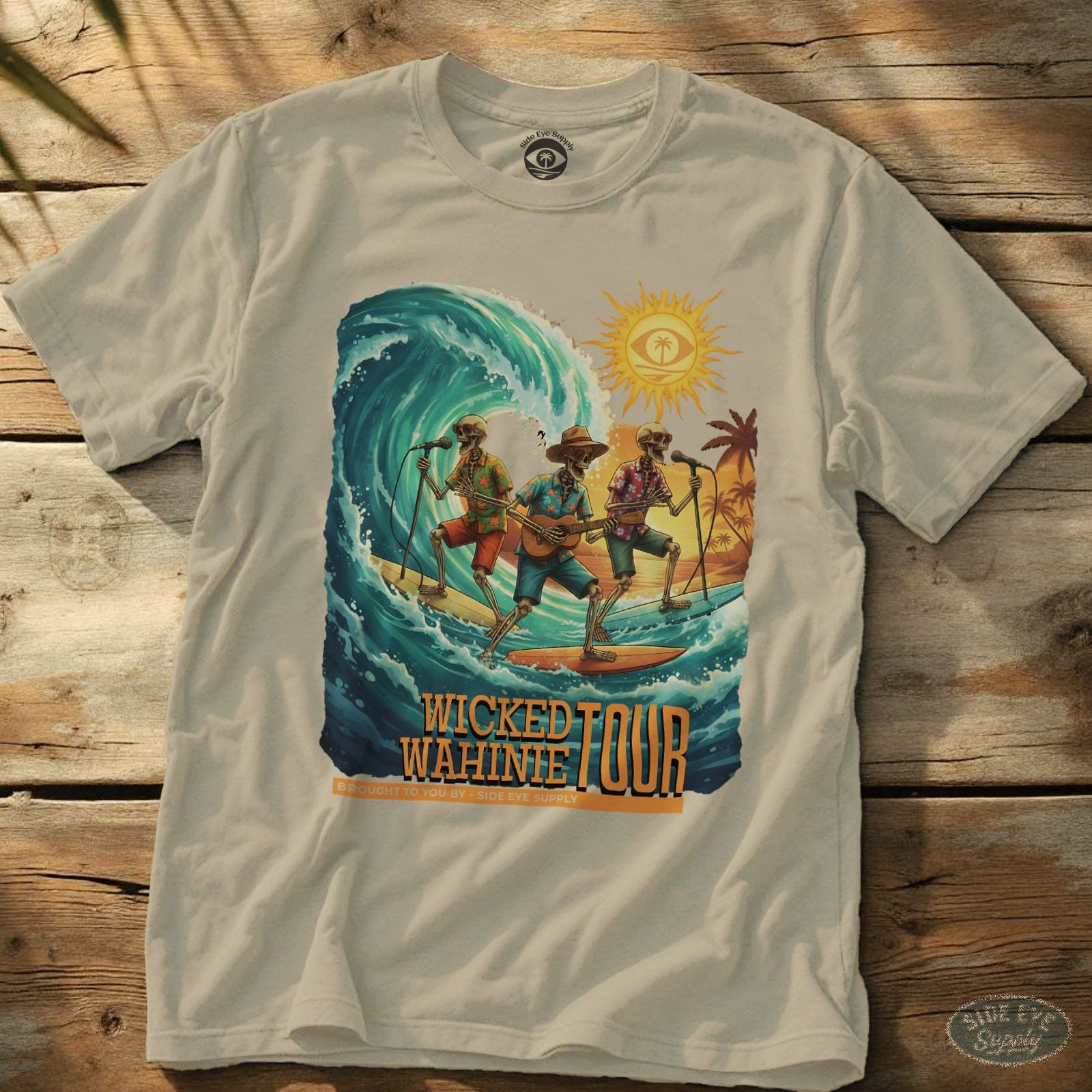 Wicked Wahinie Tee Natural / S - by Side Eye Supply - Surf Beach Life Apparel