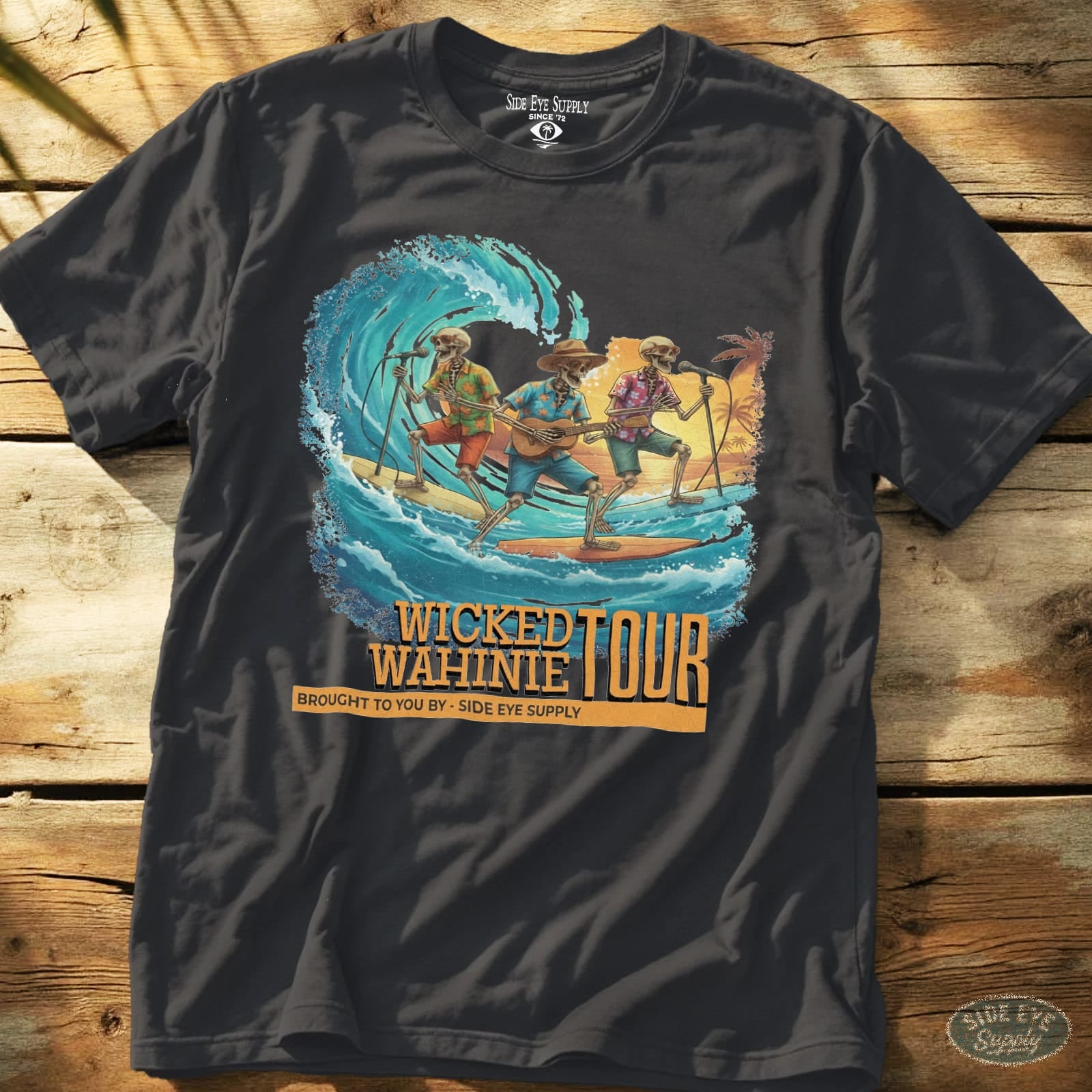 Wicked Wahinie Tee Charcoal / S - by Side Eye Supply - Surf Beach Life Apparel
