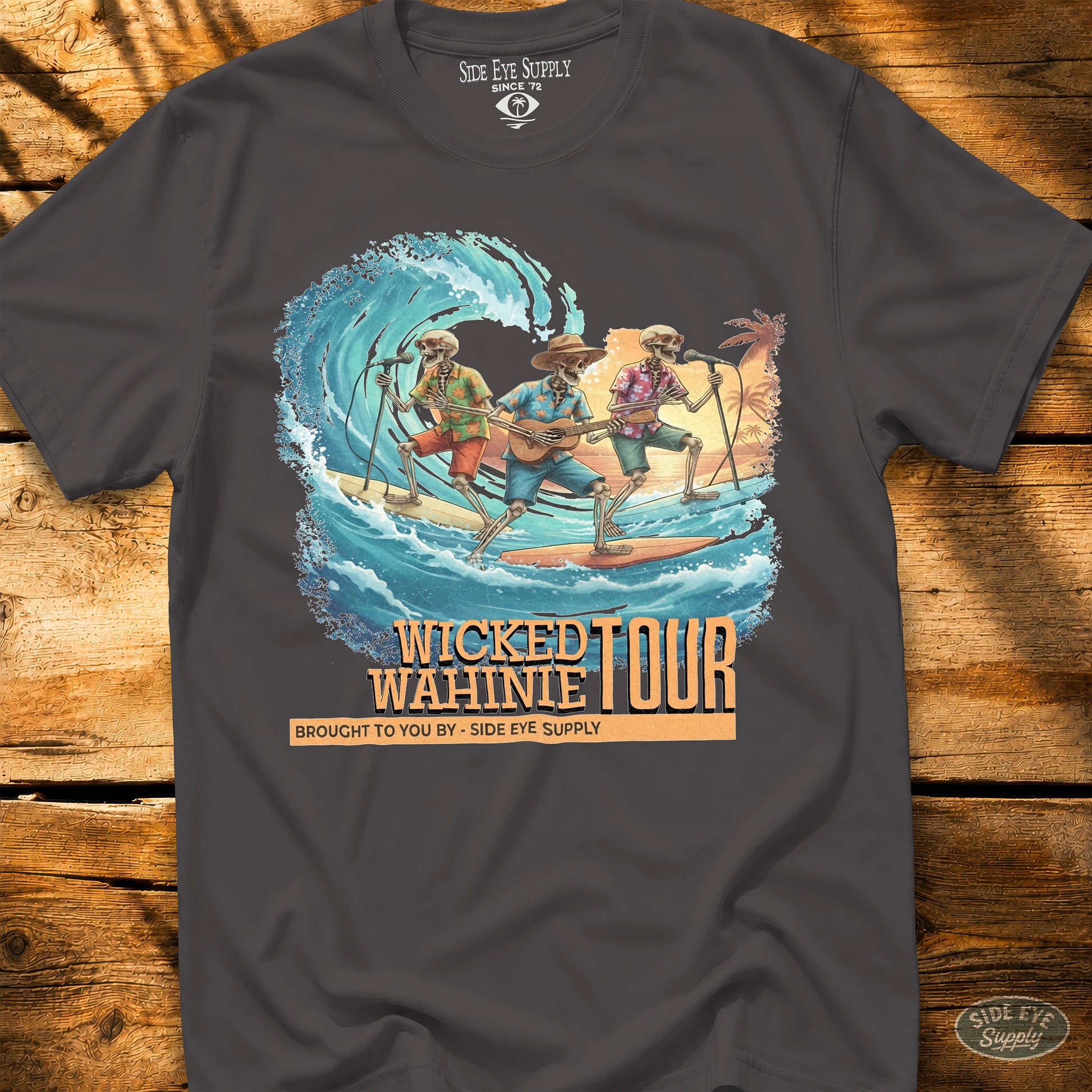 Wicked Wahinie Tee Charcoal / S - by Side Eye Supply - Surf Beach Life Apparel