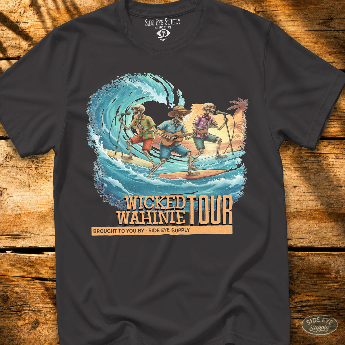 Wicked Wahinie Tee Black / S - by Side Eye Supply - Surf Beach Life Apparel