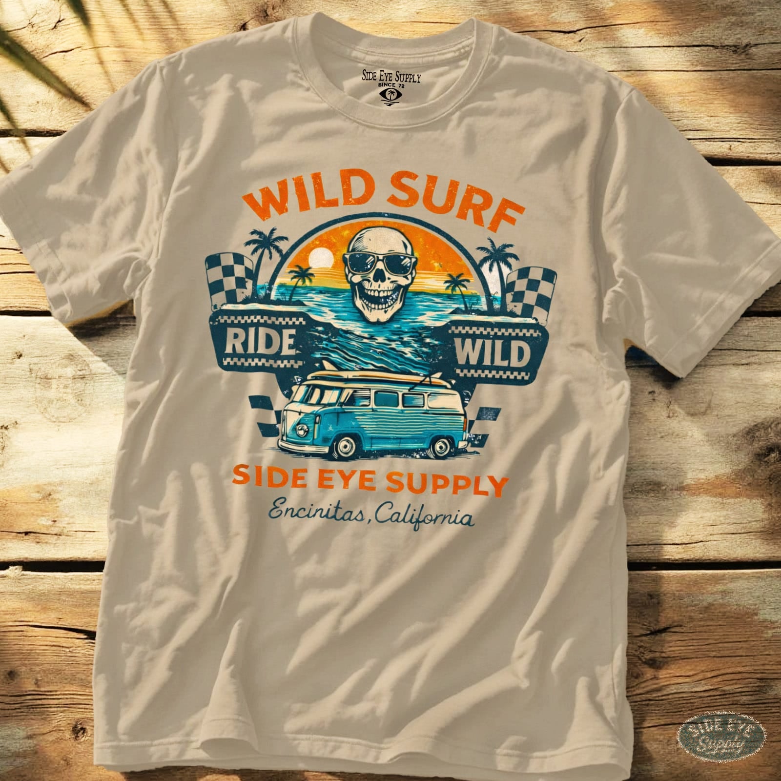 Wild Surf Tee Sand / S - by Side Eye Supply - Surf Beach Life Apparel