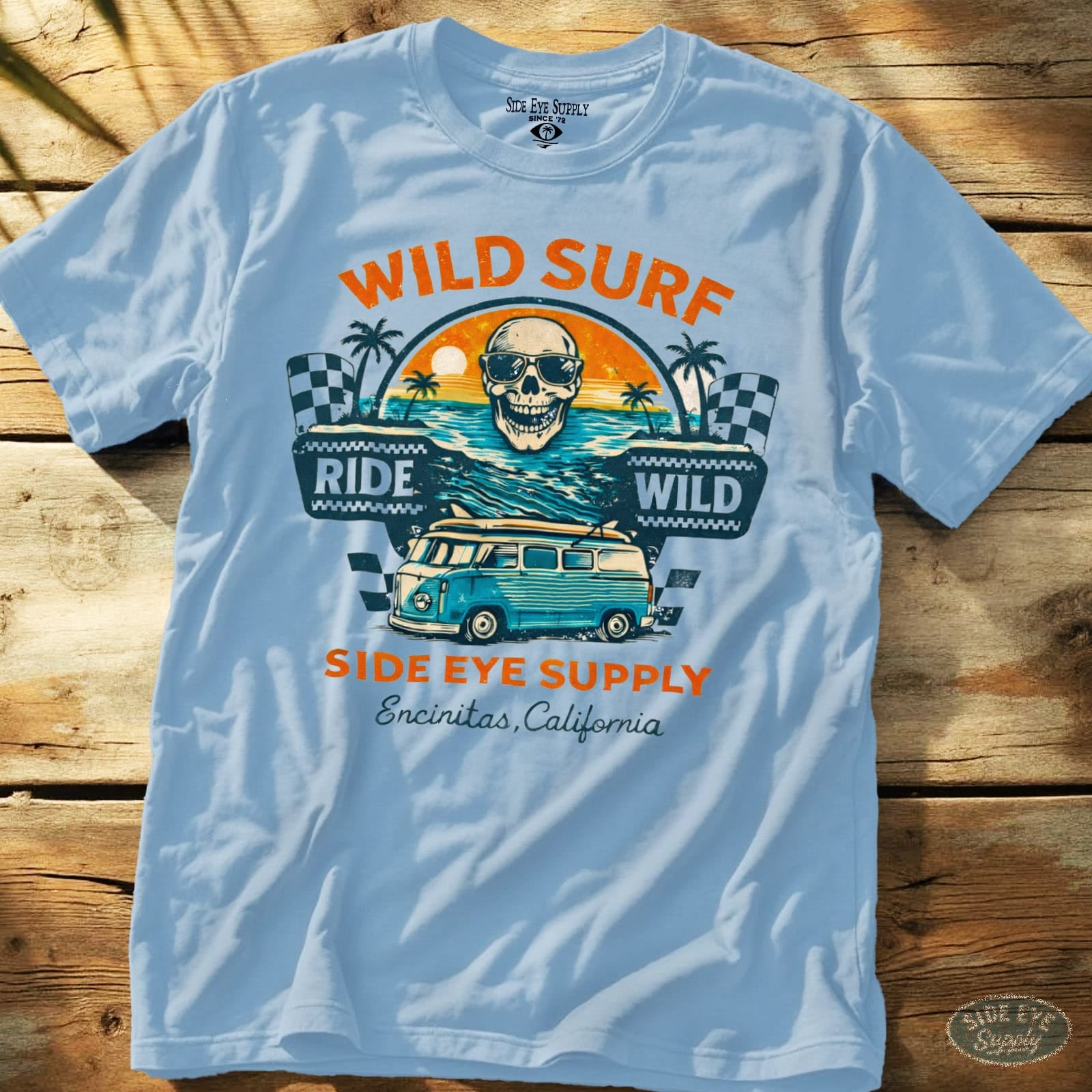 Wild Surf Tee Light Blue / S - by Side Eye Supply - Surf Beach Life Apparel