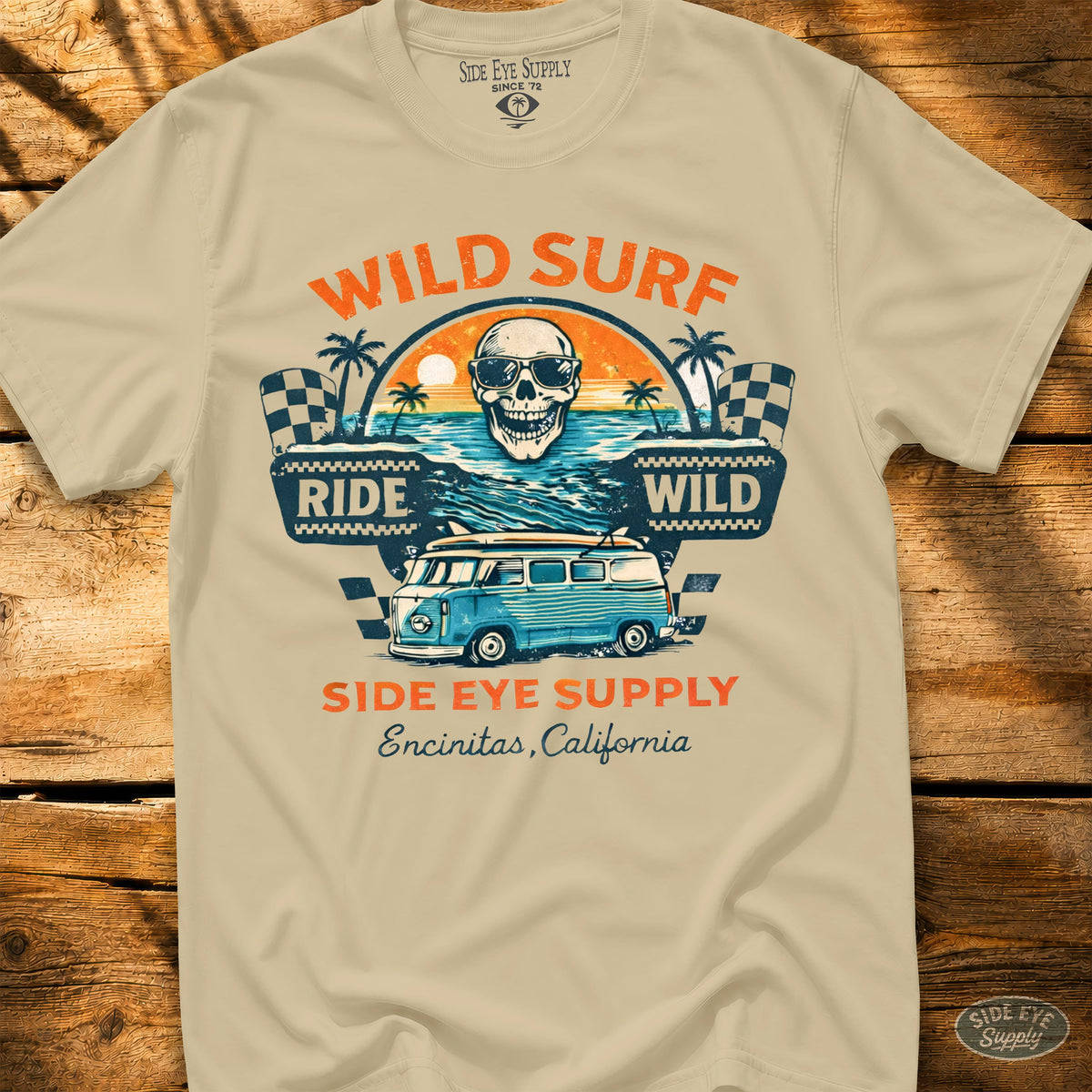 Wild Surf Tee Sand / S - by Side Eye Supply - Surf Beach Life Apparel