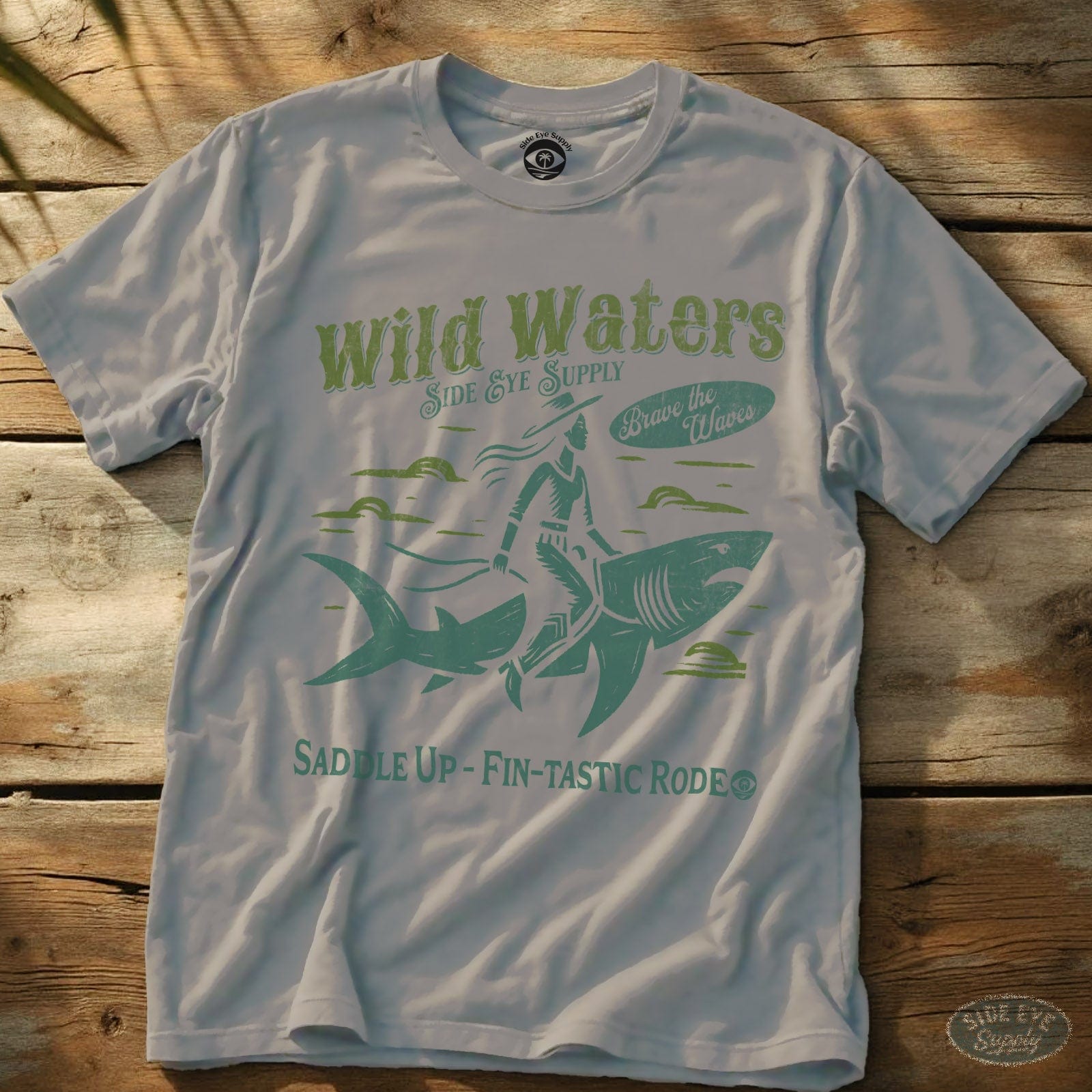 Wild Waters T-Shirt Ice Grey / S - by Side Eye Supply - Surf Beach Life Apparel