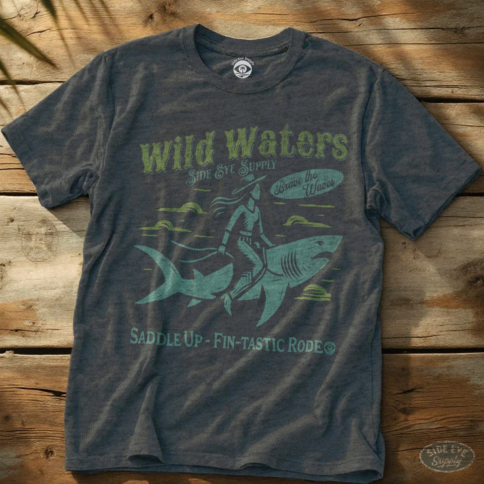 Wild Waters T-Shirt Dark Heather / S - by Side Eye Supply - Surf Beach Life Apparel