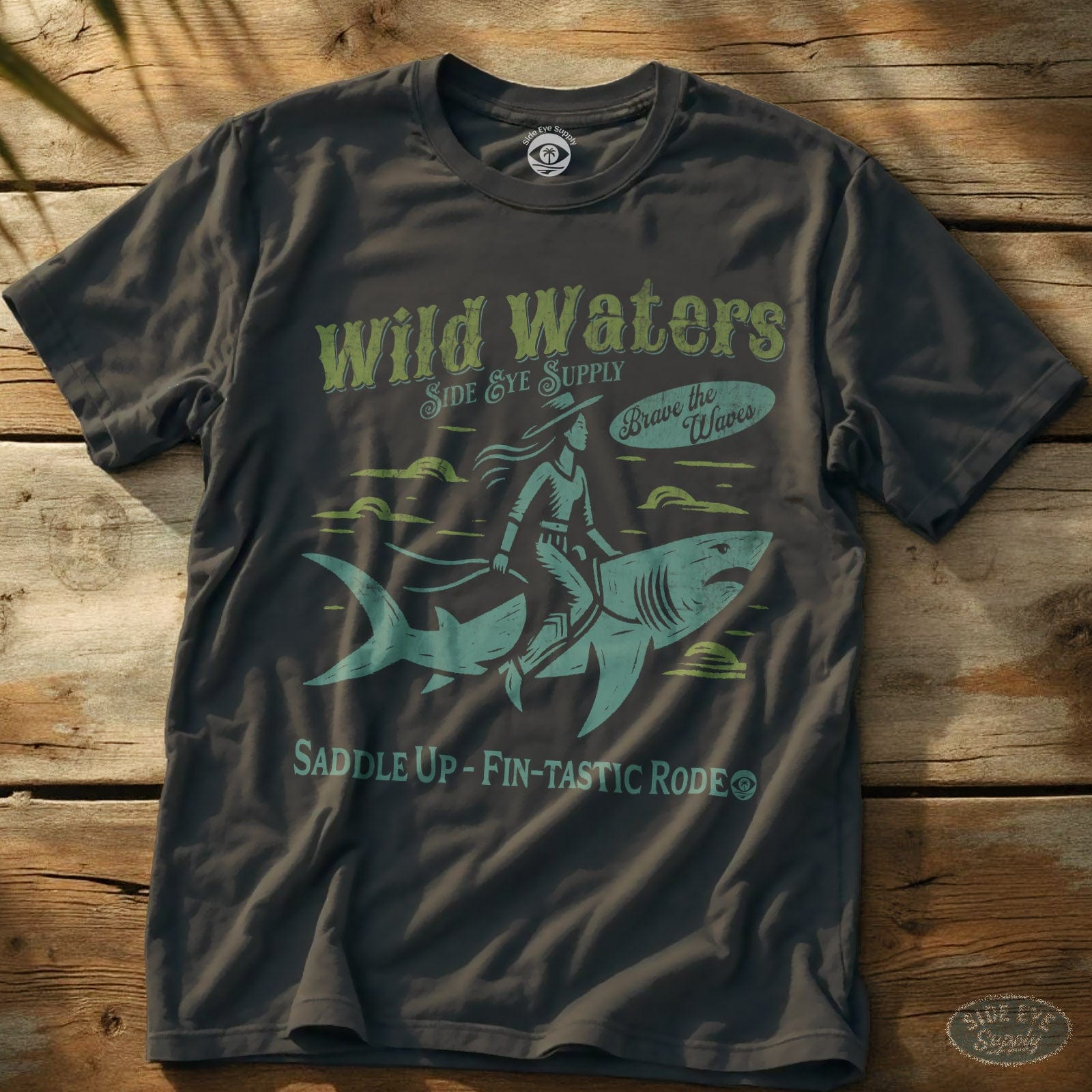Wild Waters T-Shirt Charcoal / S - by Side Eye Supply - Surf Beach Life Apparel