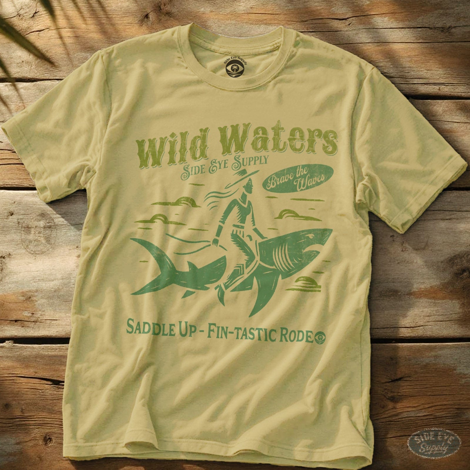 Wild Waters T-Shirt Cornsilk / S - by Side Eye Supply - Surf Beach Life Apparel