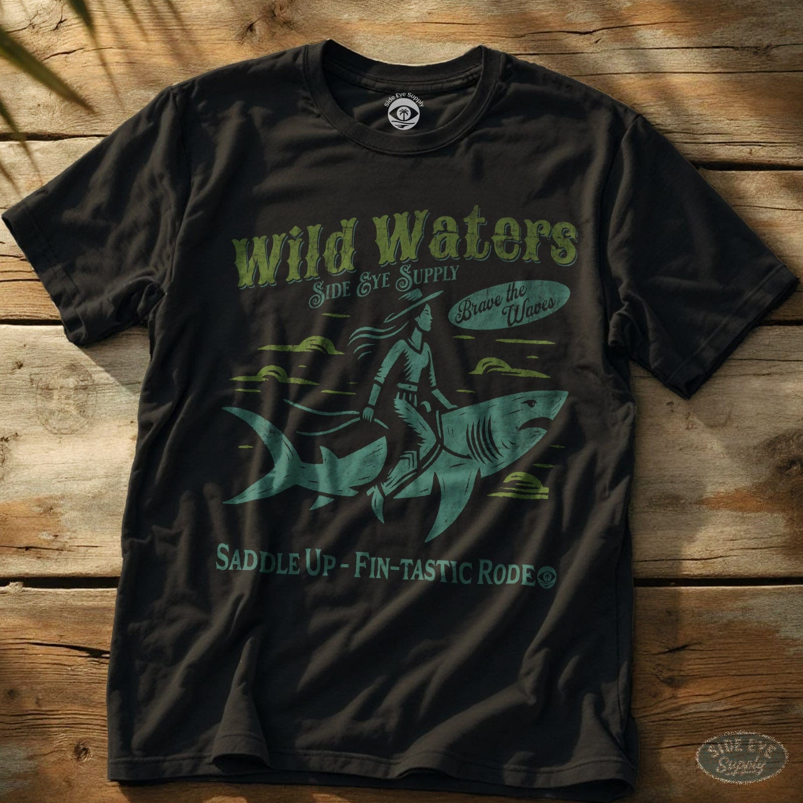 Wild Waters T-Shirt Black / S - by Side Eye Supply - Surf Beach Life Apparel