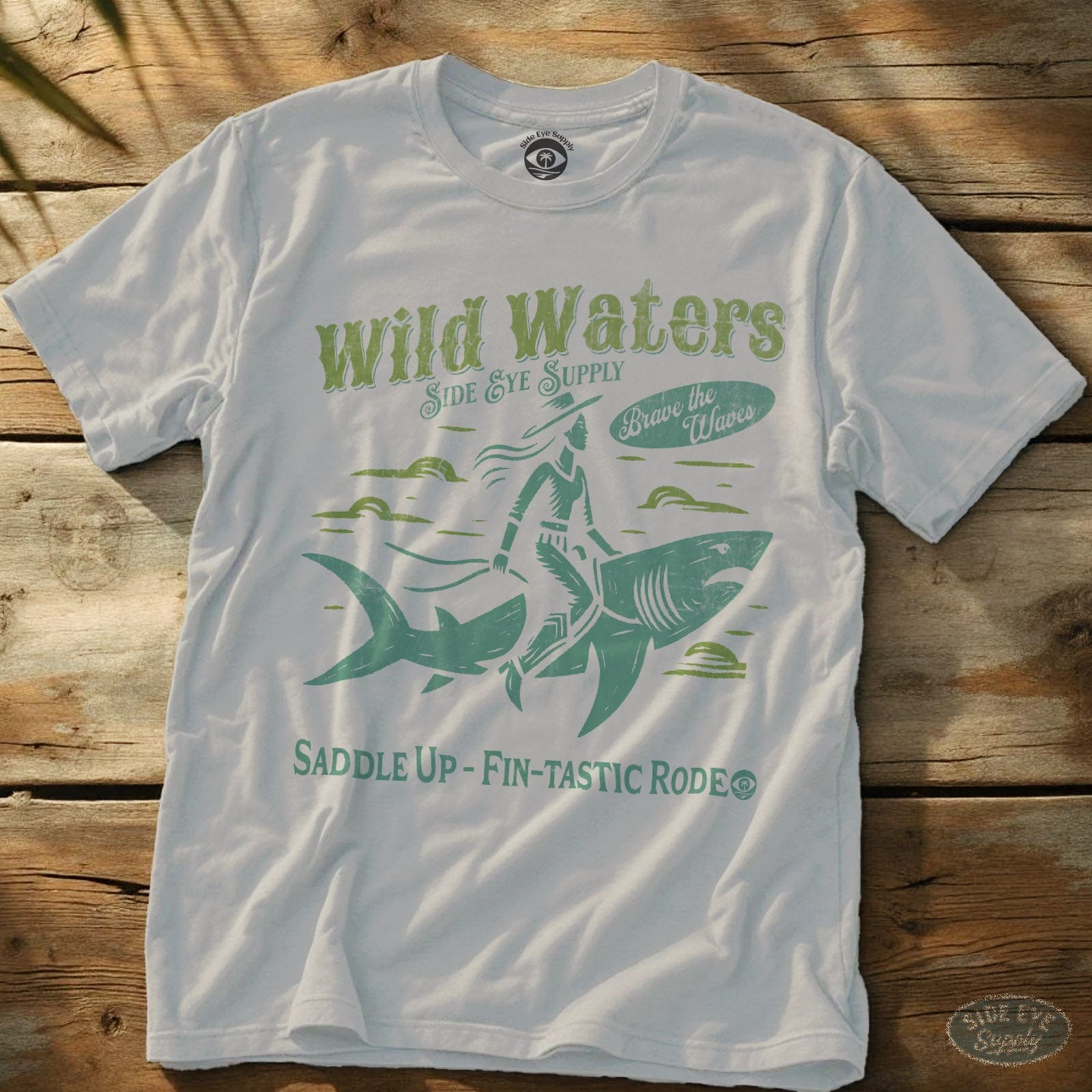 Wild Waters T-Shirt White / S - by Side Eye Supply - Surf Beach Life Apparel