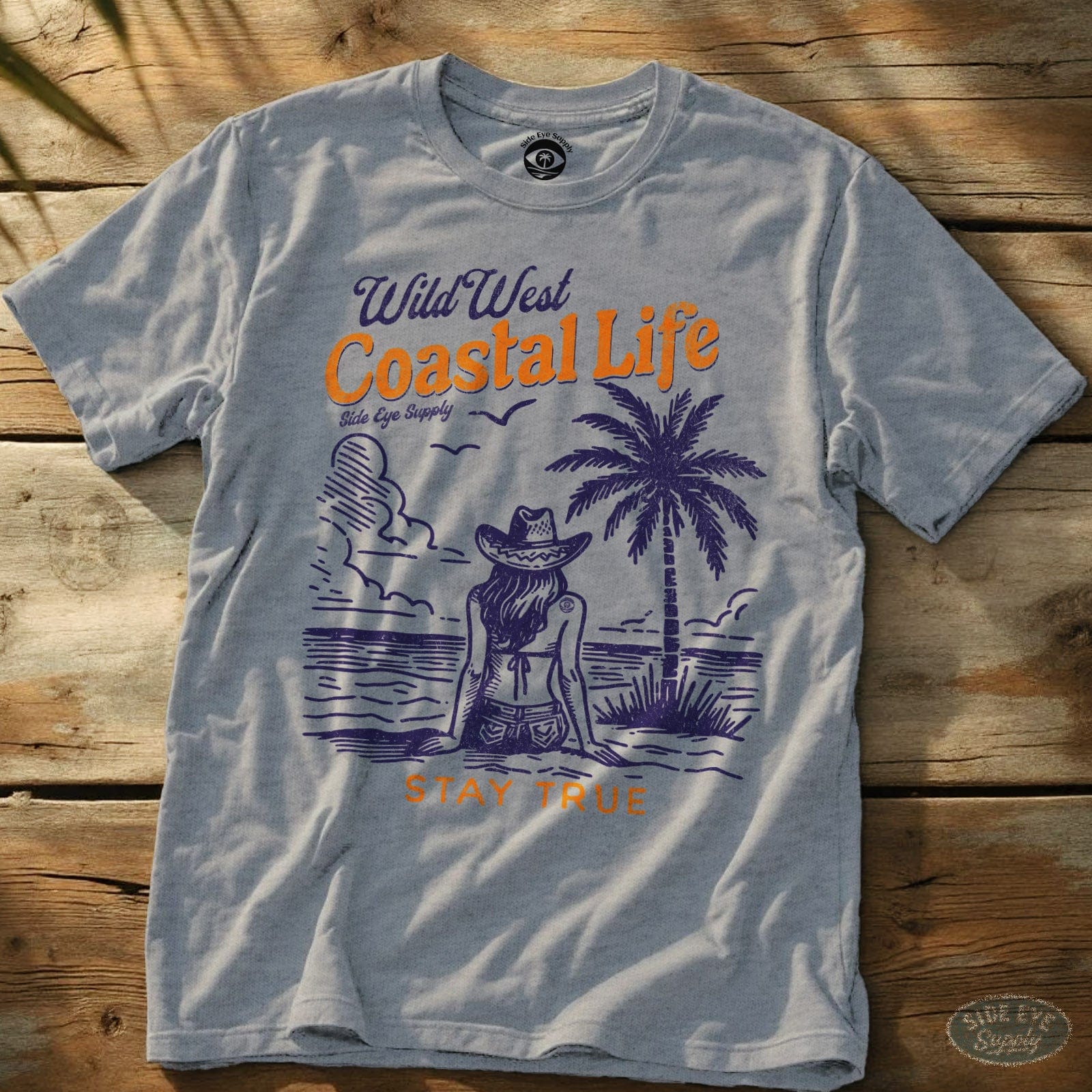 Wild West Stay True Tee Sport Grey / S - by Side Eye Supply - Surf Beach Life Apparel