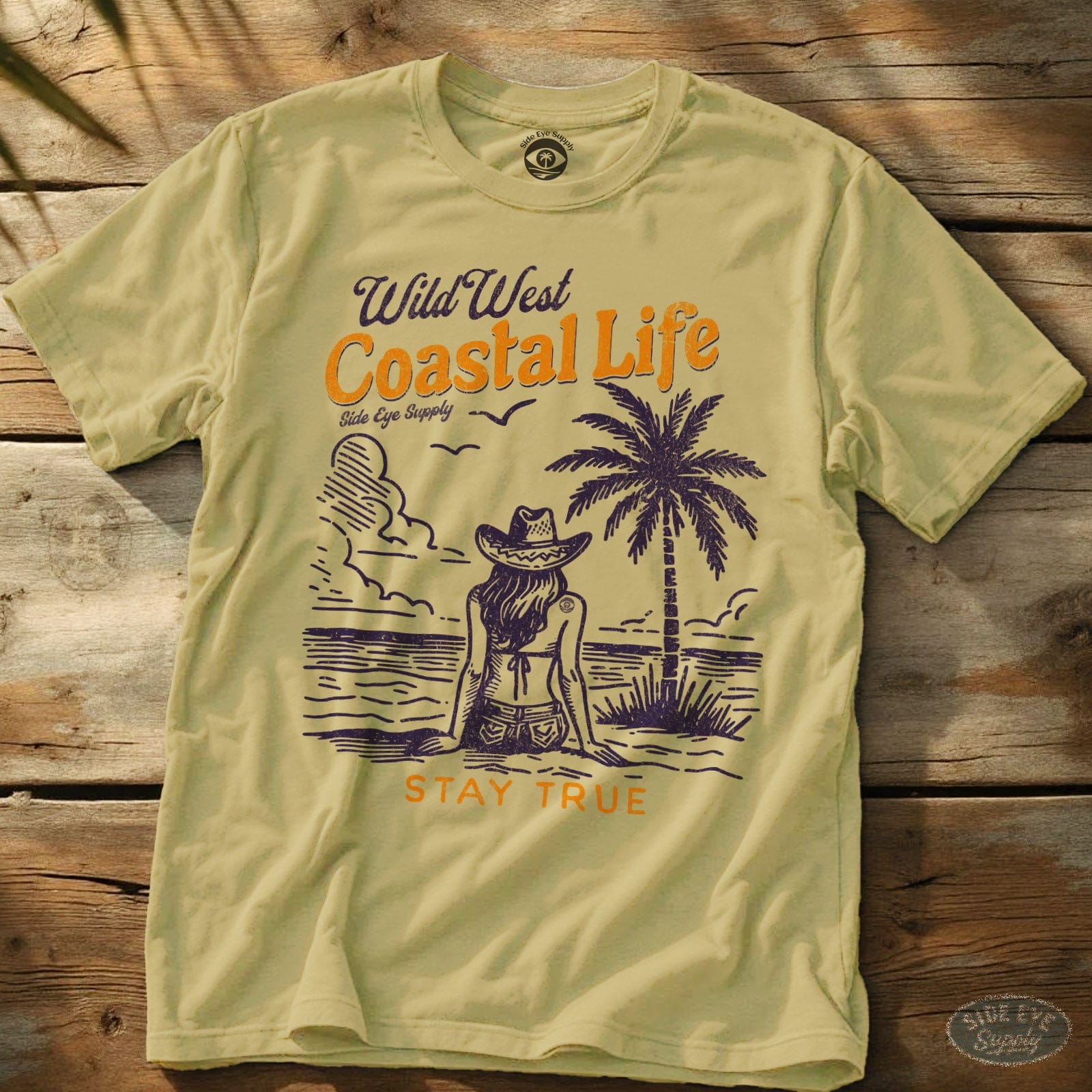 Wild West Stay True Tee Cornsilk / S - by Side Eye Supply - Surf Beach Life Apparel