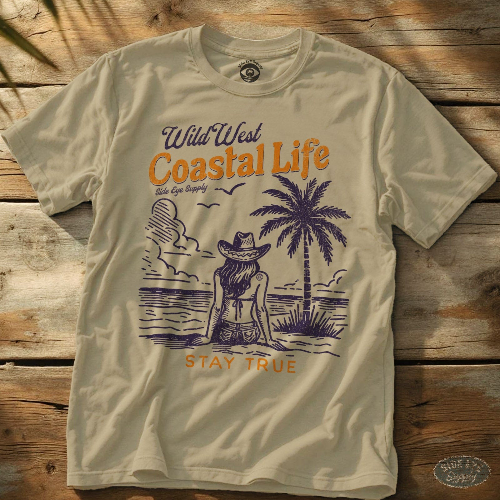 Wild West Stay True Tee Sand / S - by Side Eye Supply - Surf Beach Life Apparel
