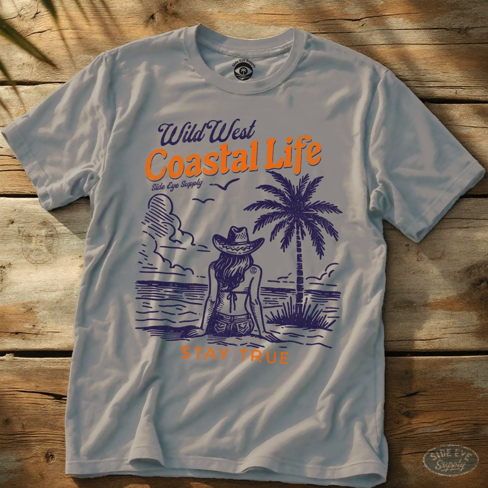 Wild West Stay True Tee Ice Grey / S - by Side Eye Supply - Surf Beach Life Apparel