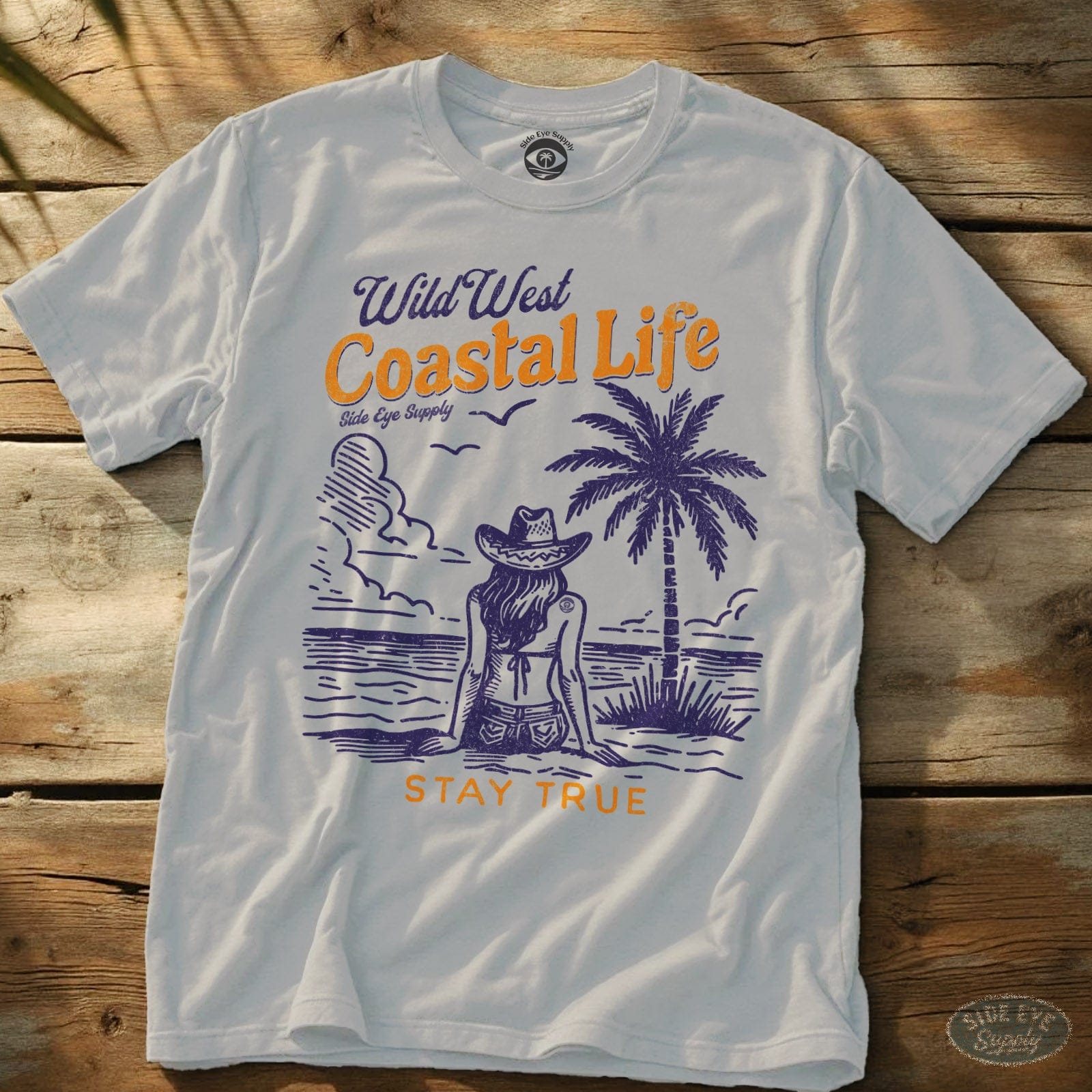 Wild West Stay True Tee White / S - by Side Eye Supply - Surf Beach Life Apparel