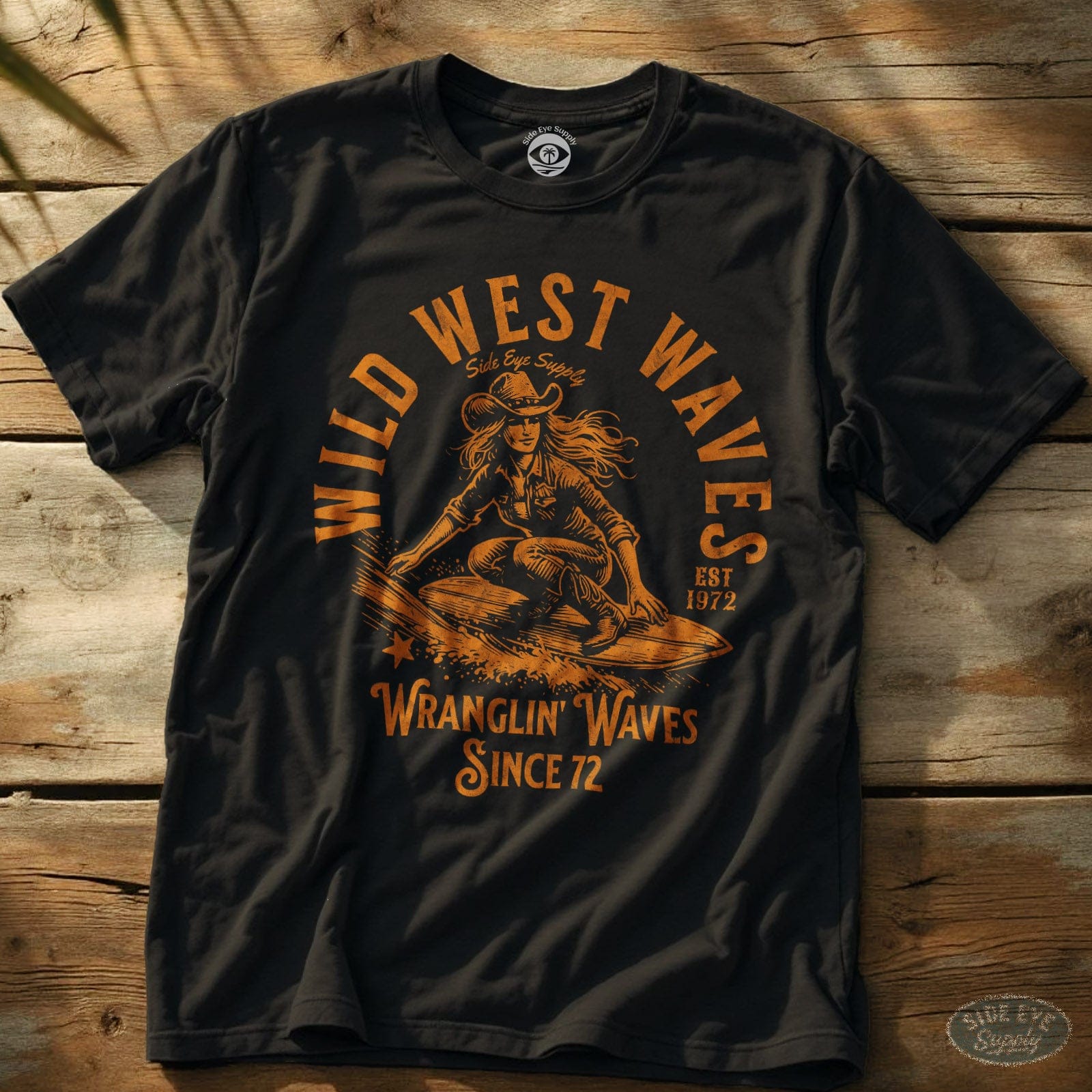 Wild West Waves Tee Black / S - by Side Eye Supply - Surf Beach Life Apparel