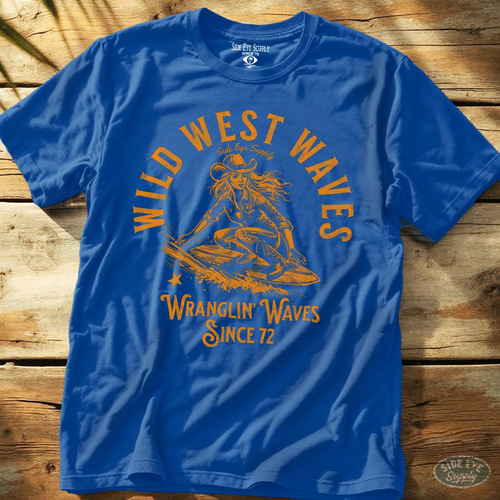 Wild West Waves Tee Royal / S - by Side Eye Supply - Surf Beach Life Apparel