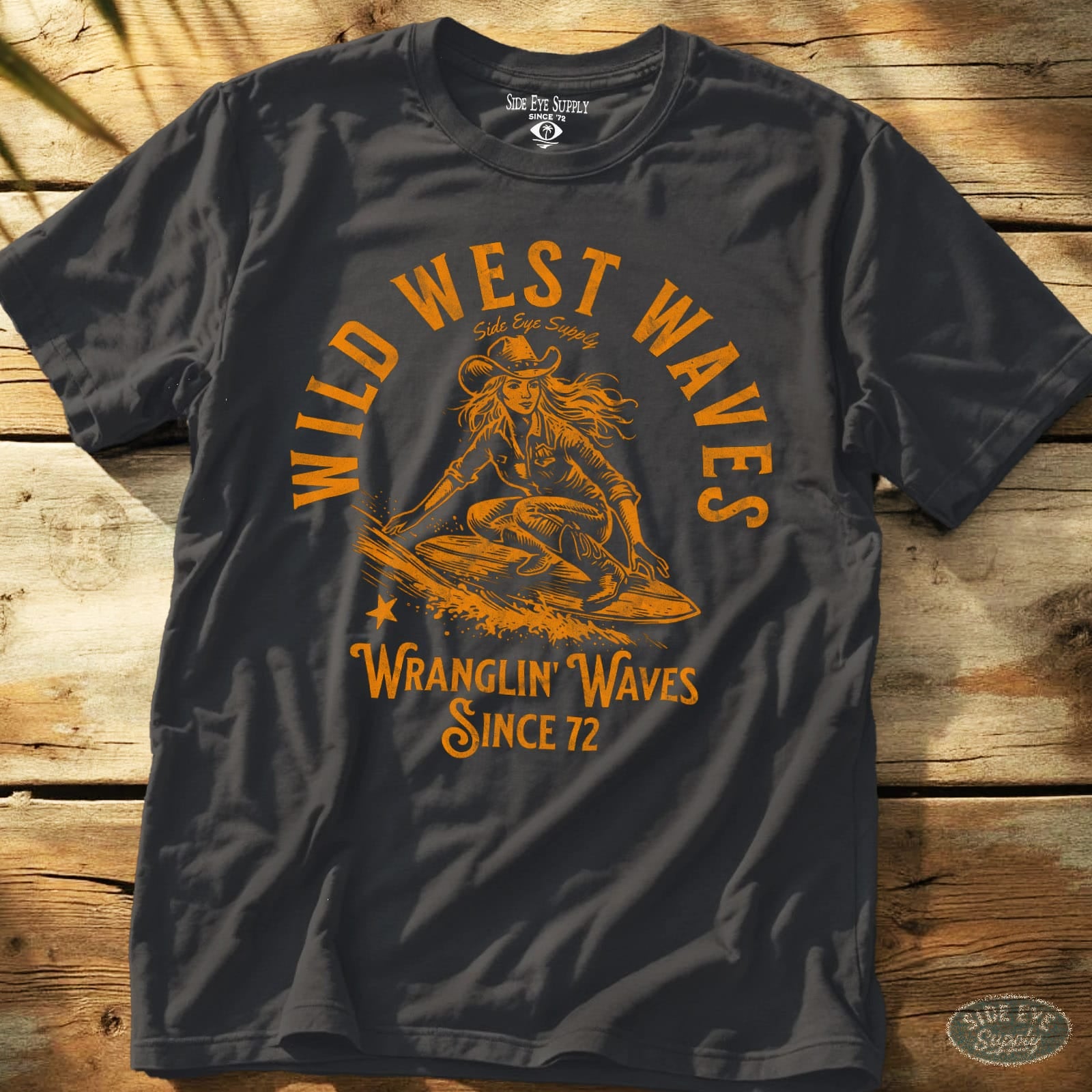 Wild West Waves Tee Charcoal / S - by Side Eye Supply - Surf Beach Life Apparel