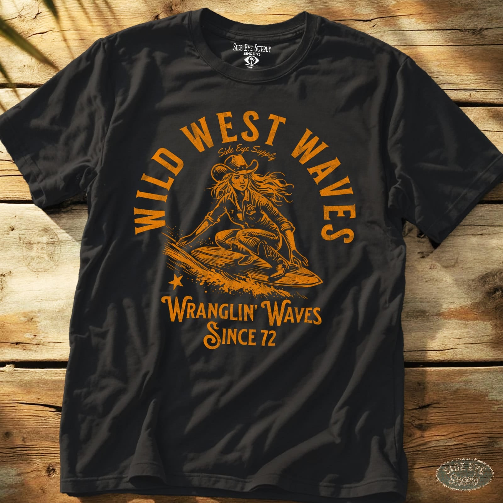 Wild West Waves Tee Black / S - by Side Eye Supply - Surf Beach Life Apparel