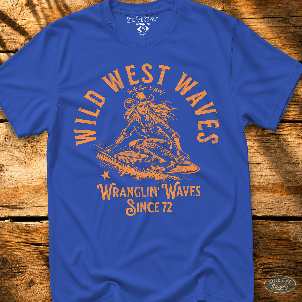 Wild West Waves Tee Royal / S - by Side Eye Supply - Surf Beach Life Apparel
