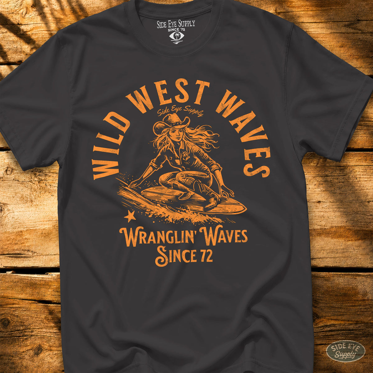 Wild West Waves Tee Black / S - by Side Eye Supply - Surf Beach Life Apparel