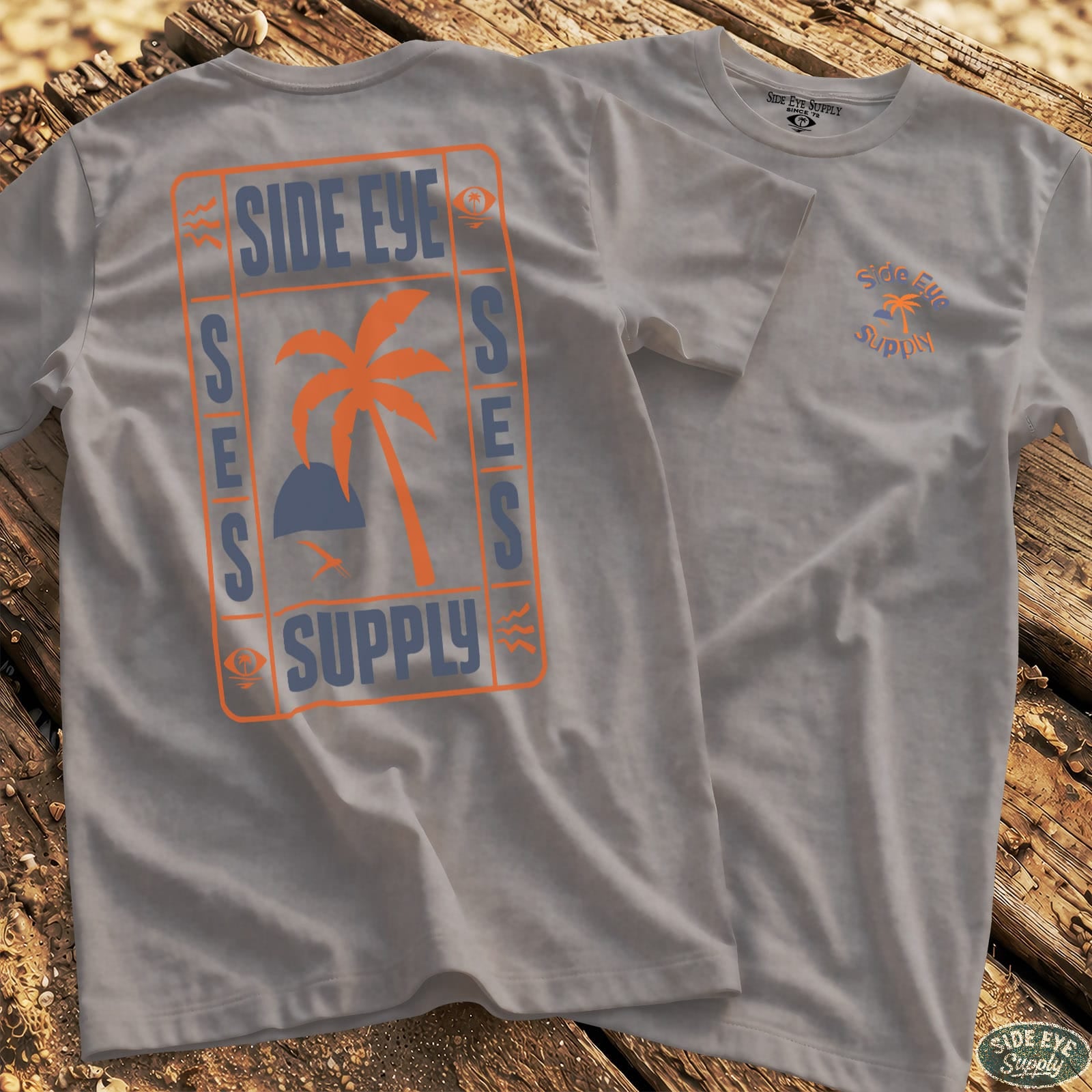 Window Palm Tee Sport Grey / S - by Side Eye Supply - Surf Beach Life Apparel