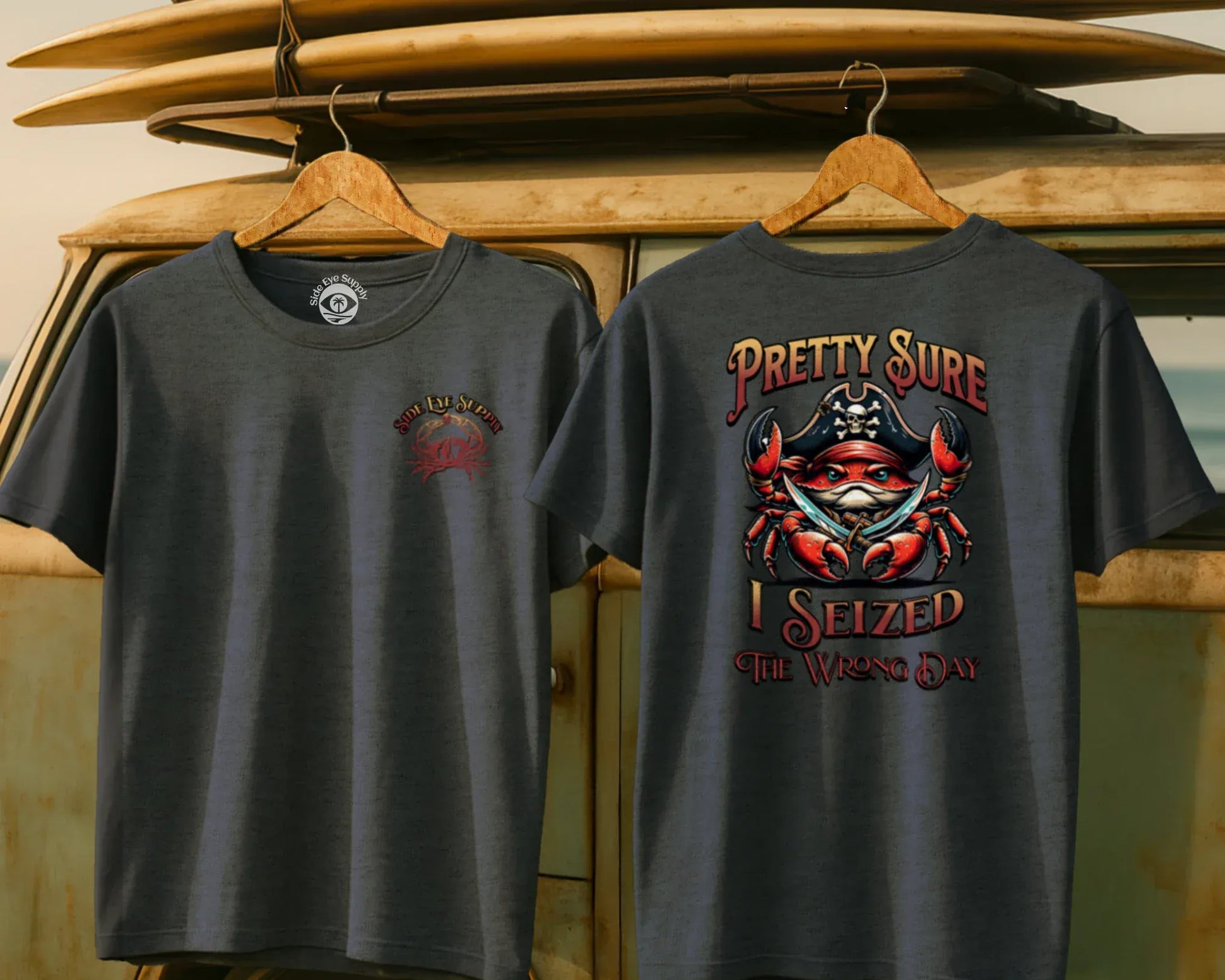 Wrong Day Tee Heather Indigo / S - by Side Eye Supply - Surf Beach Life Apparel