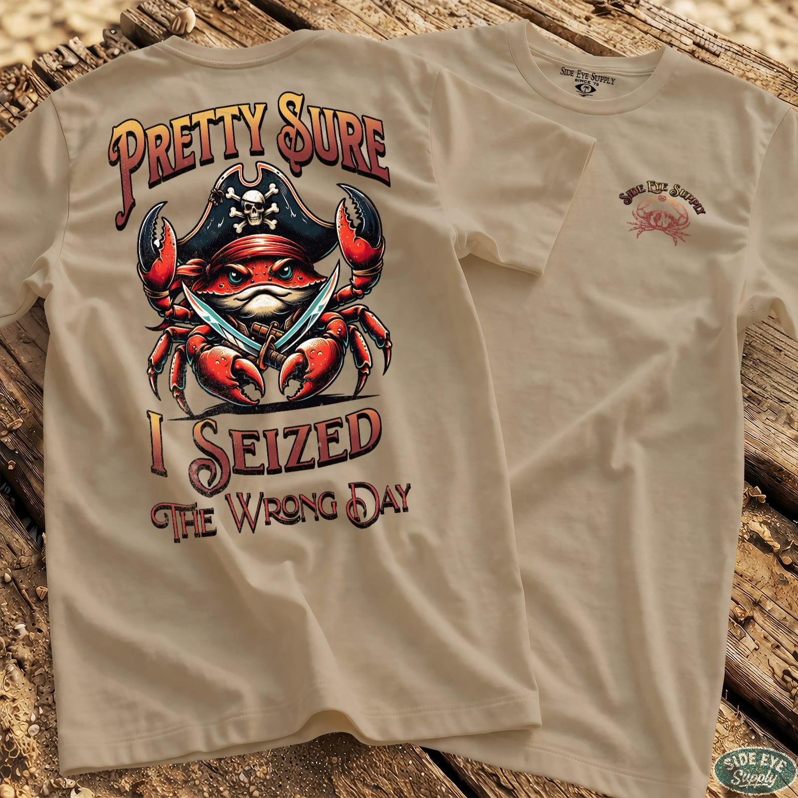 Wrong Day Tee Sand / S - by Side Eye Supply - Surf Beach Life Apparel