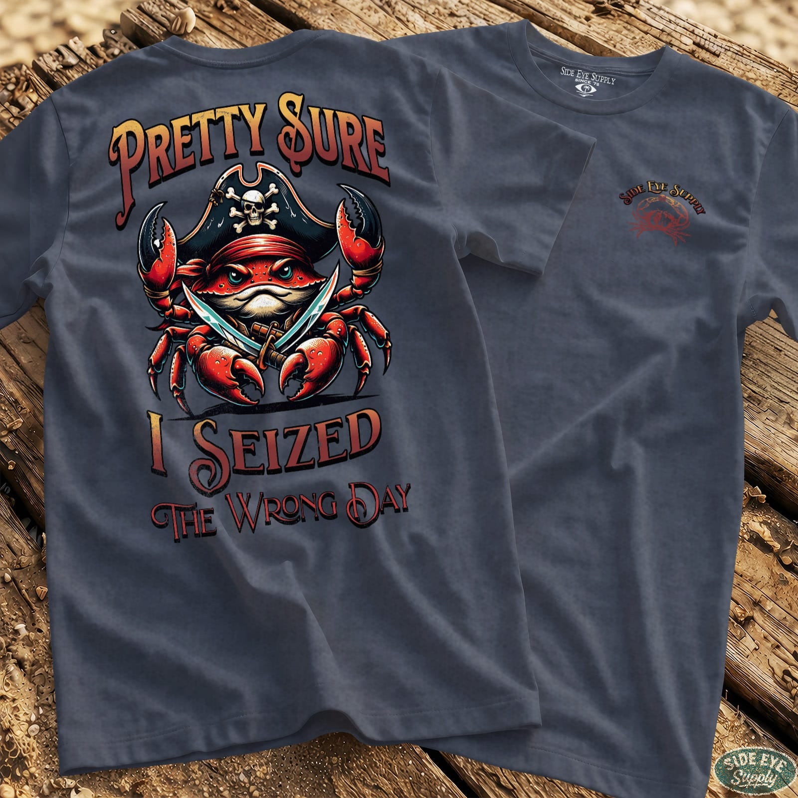 Wrong Day Tee Heather Indigo / S - by Side Eye Supply - Surf Beach Life Apparel
