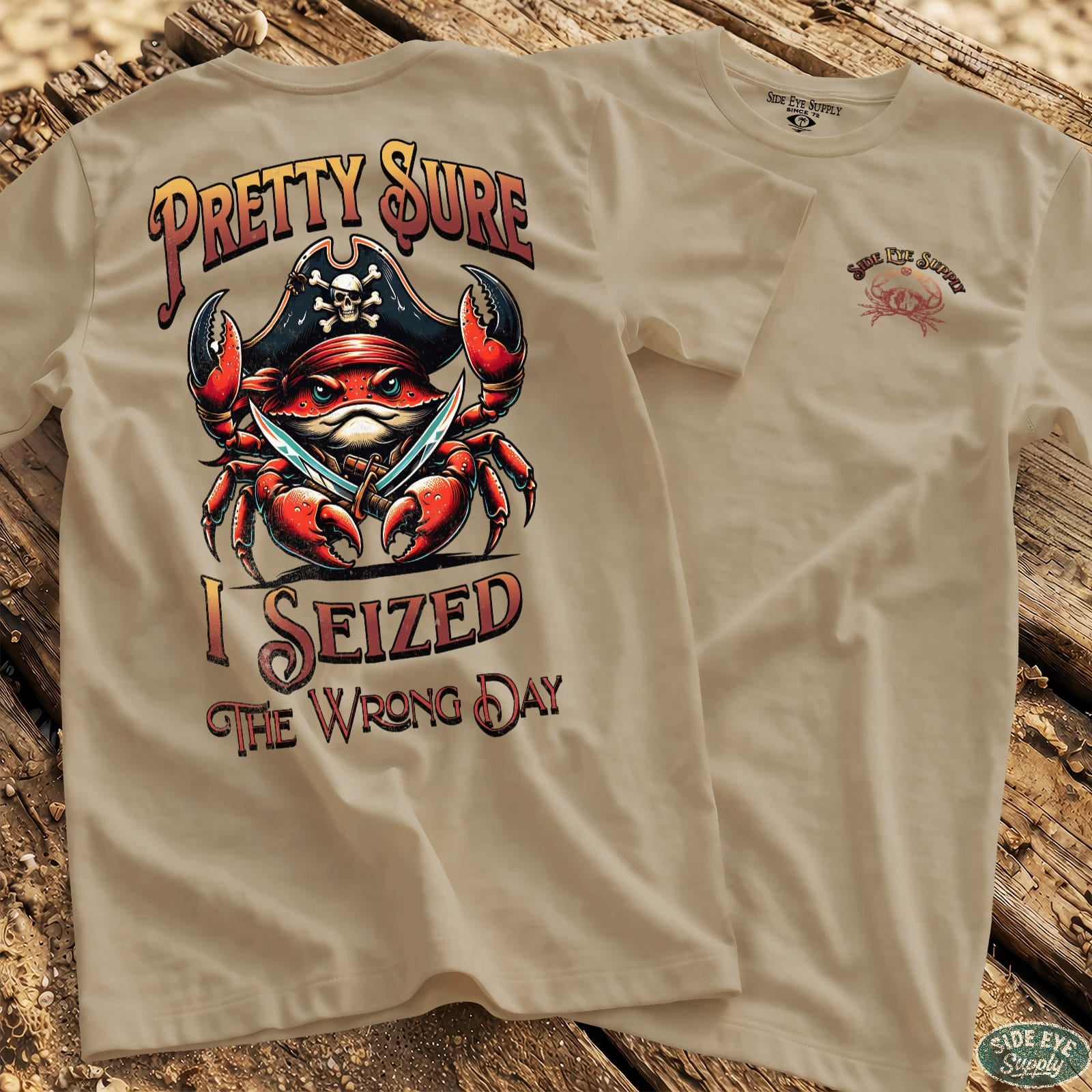 Wrong Day Tee Sand / S - by Side Eye Supply - Surf Beach Life Apparel